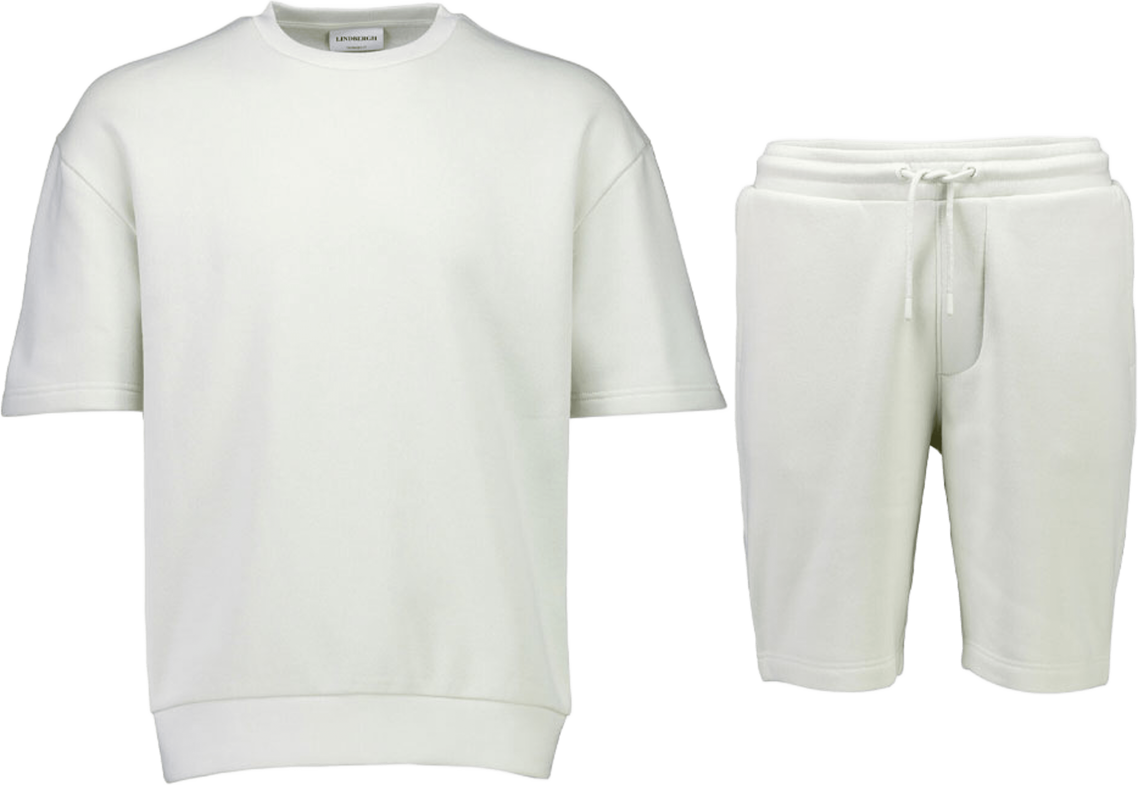 Oversized sweatshirt + shorts, från Lindbergh, i färgen Bone White. Klicka för att öppna bilden i stort format