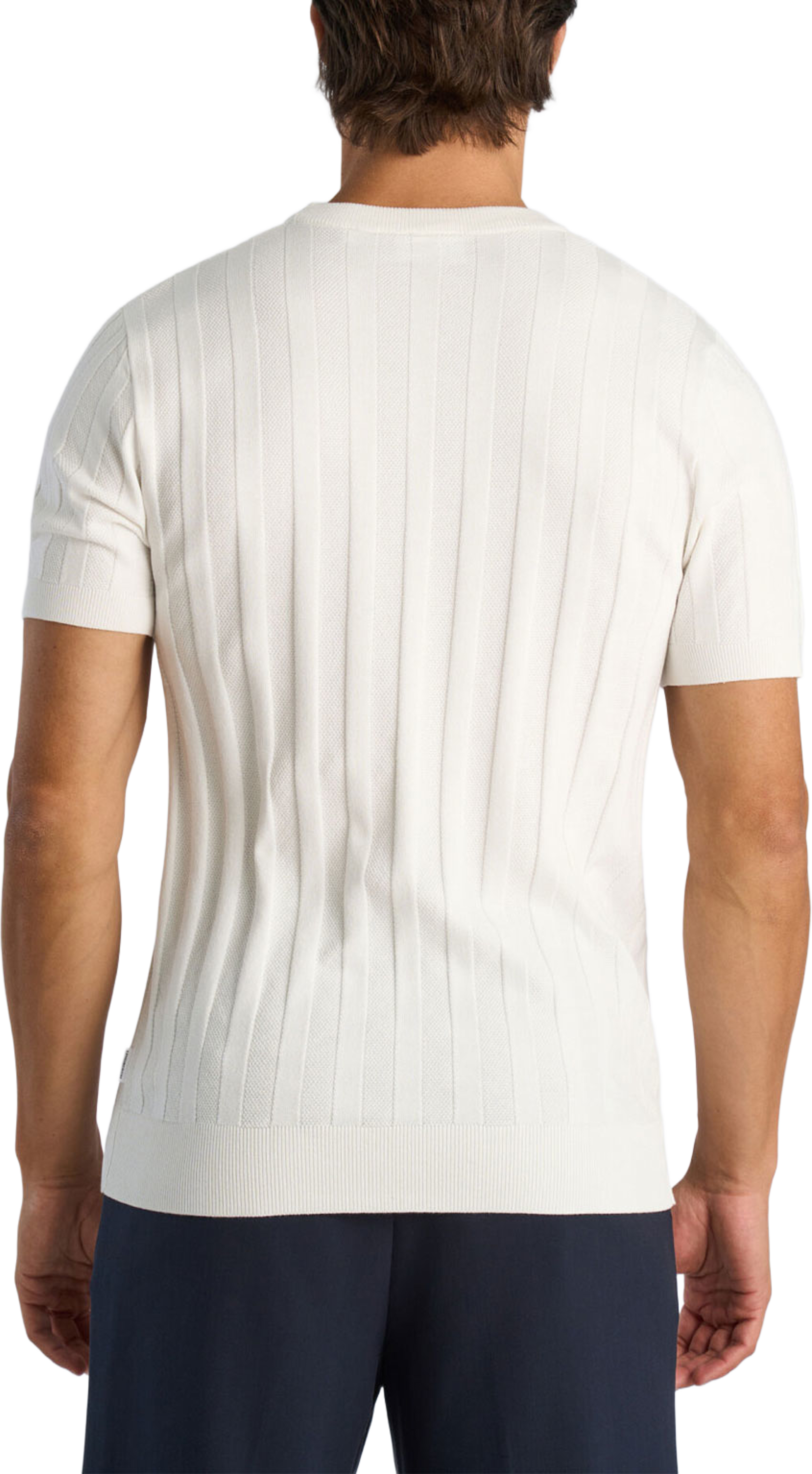 Knitted crew neck T-shirt, från Lindbergh, i färgen Salt White. Klicka för att öppna bilden i stort format