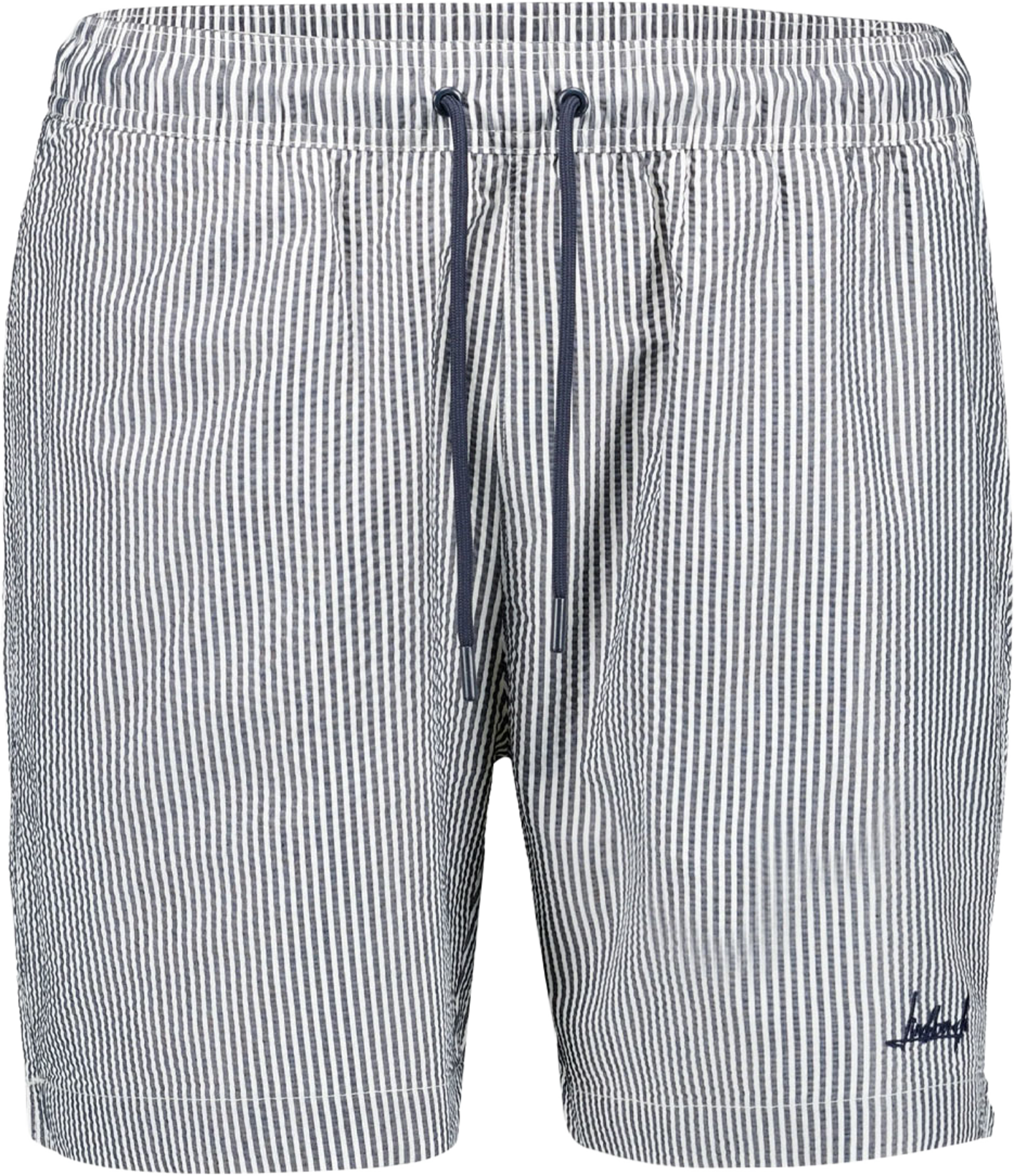 Striped seersucker Swim shorts, från Lindbergh, i färgen Navy Stripe. Klicka för att öppna bilden i stort format
