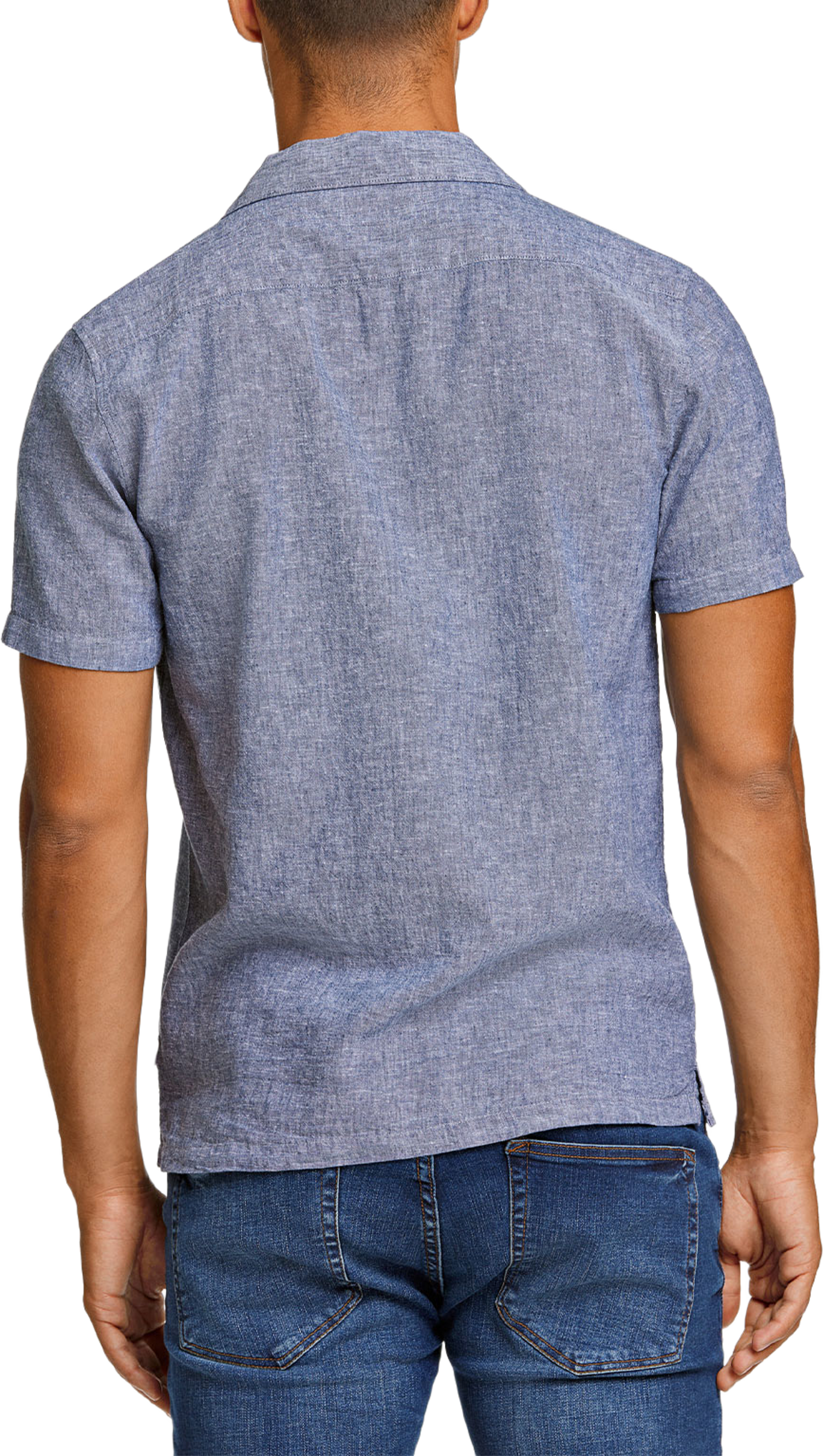 Casual Linen Blend Resort S/S, från Lindbergh, i färgen Dk Blue. Klicka för att öppna bilden i stort format