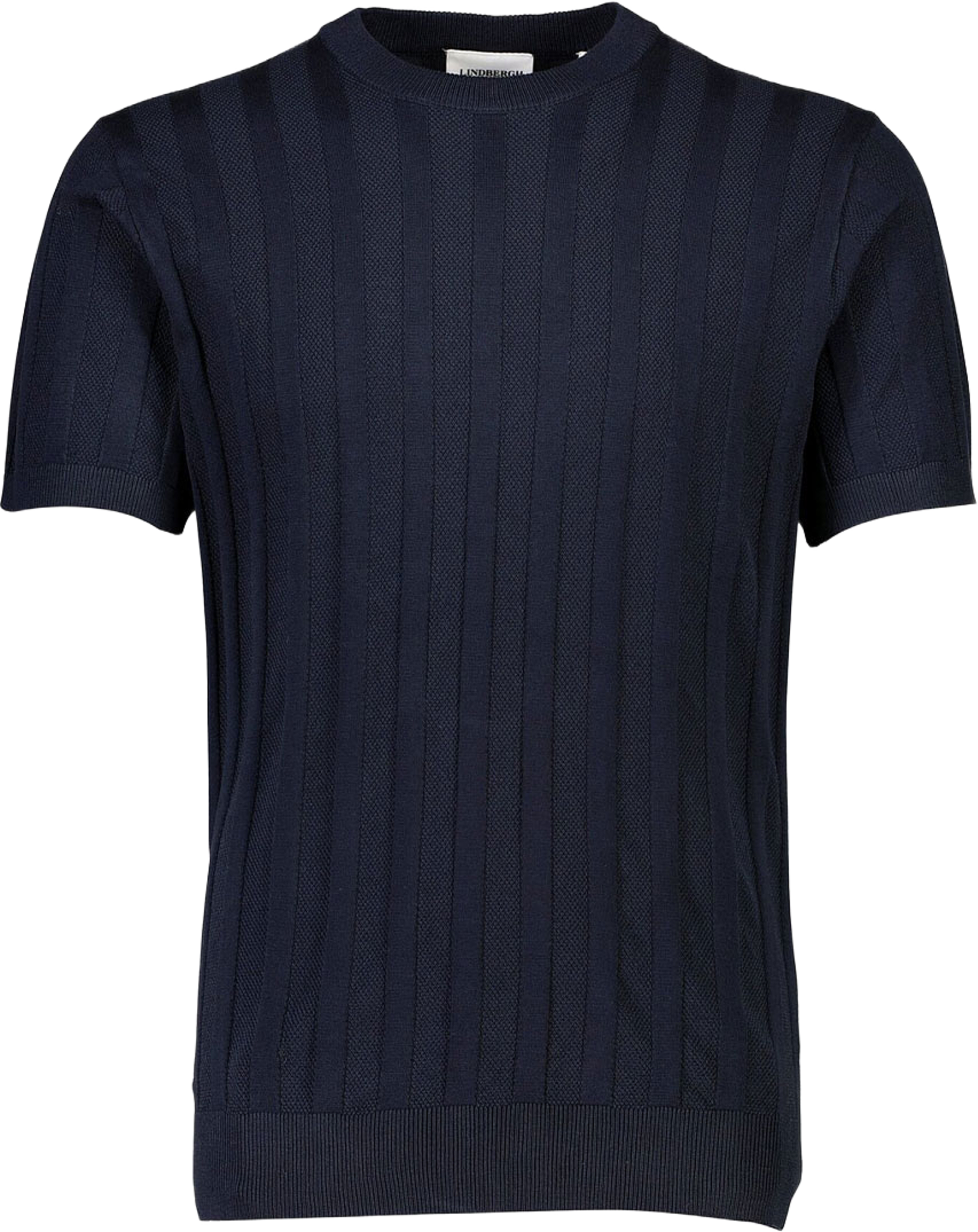 Knitted crew neck T-shirt, från Lindbergh, i färgen Navy. Klicka för att öppna bilden i stort format