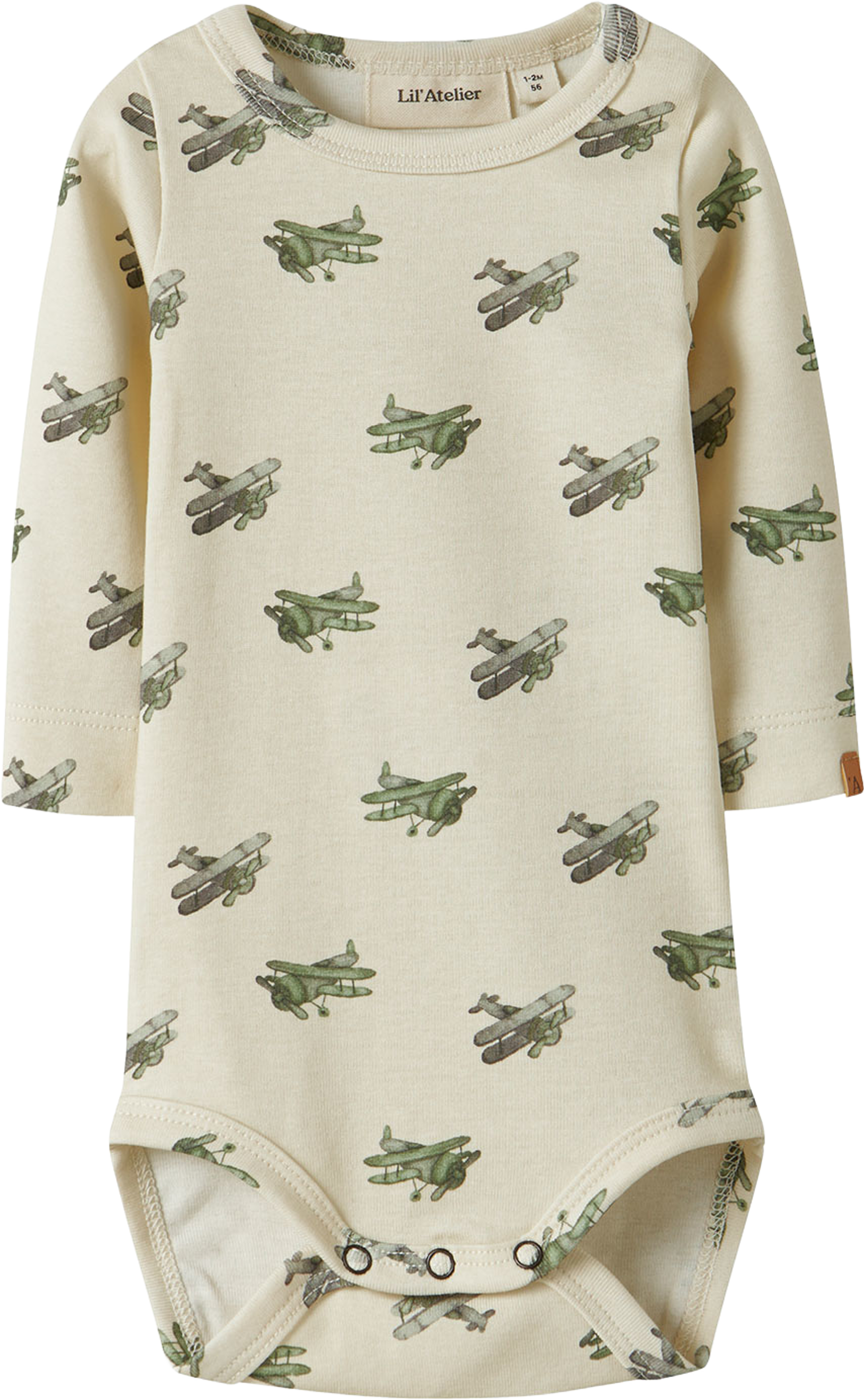 NBMLAYO GEU LS SLIM BODY LIL, från Lil'Atelier, i färgen Coconut Milk Airplane. Klicka för att öppna bilden i stort format