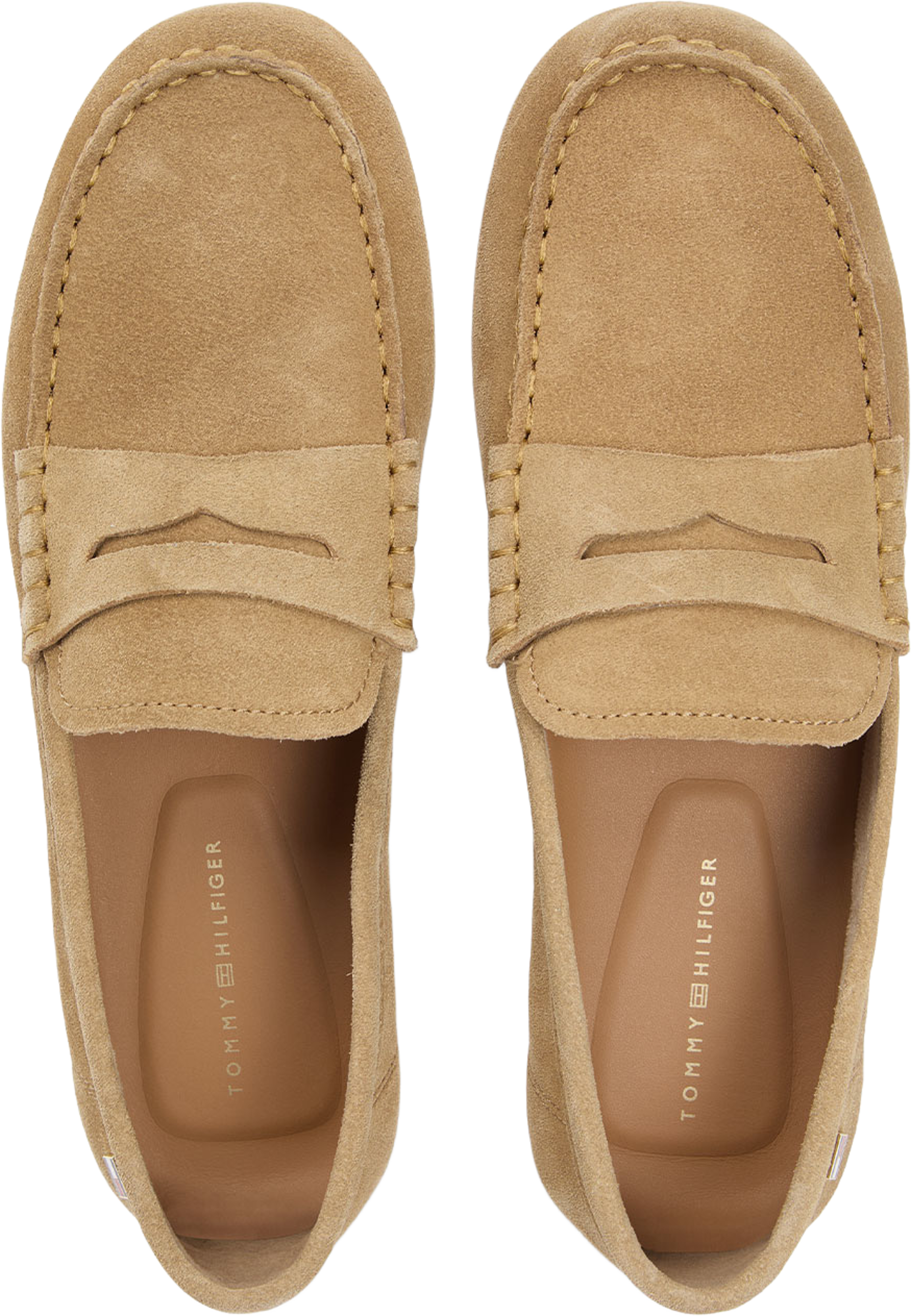 FLAG SOFT SUEDE DRIVER LOAFER, från Tommy Hilfiger, i färgen Safari Canvas. Klicka för att öppna bilden i stort format