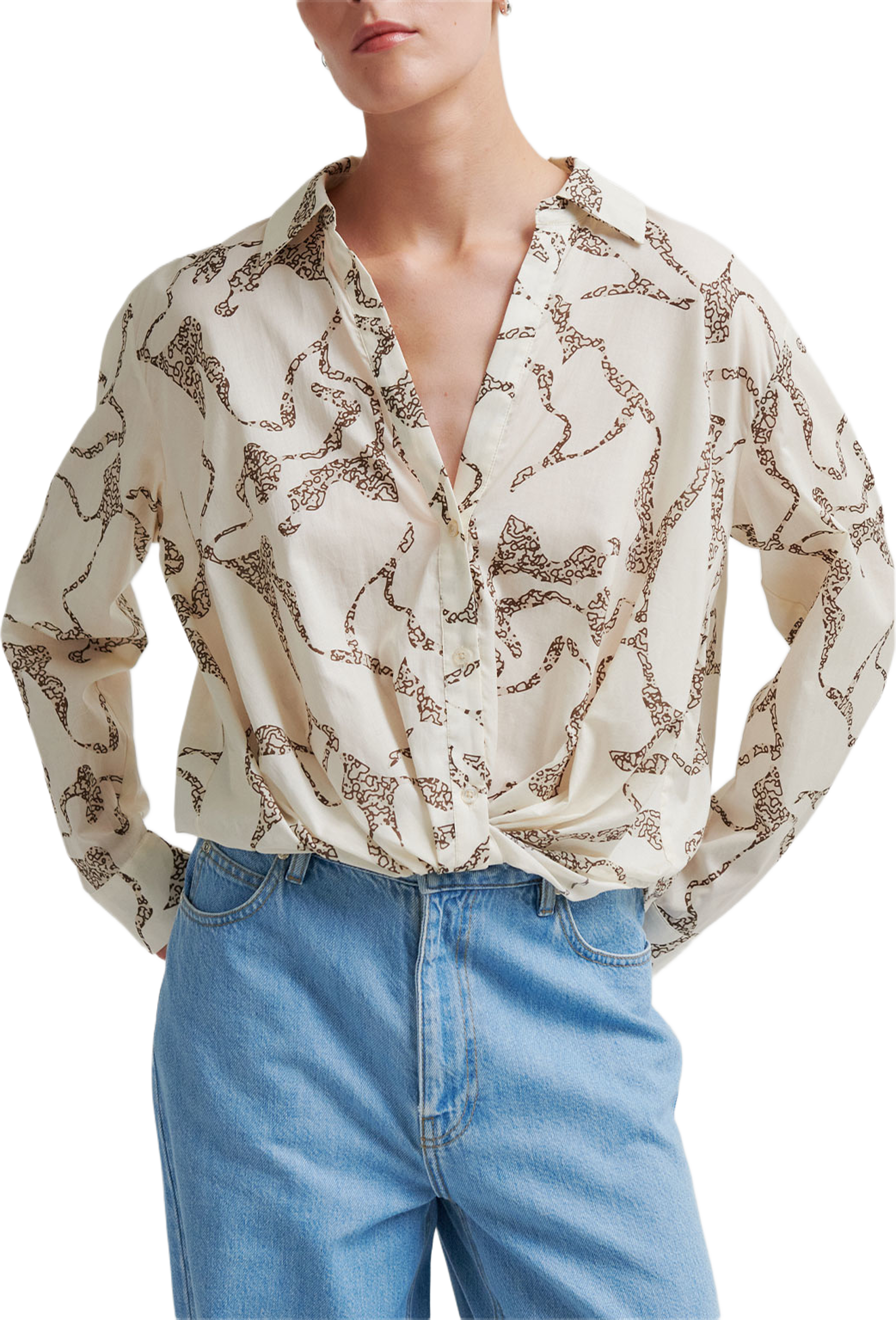 Soil Twist Shirt, från Second Female, i färgen Eggnog. Klicka för att öppna bilden i stort format