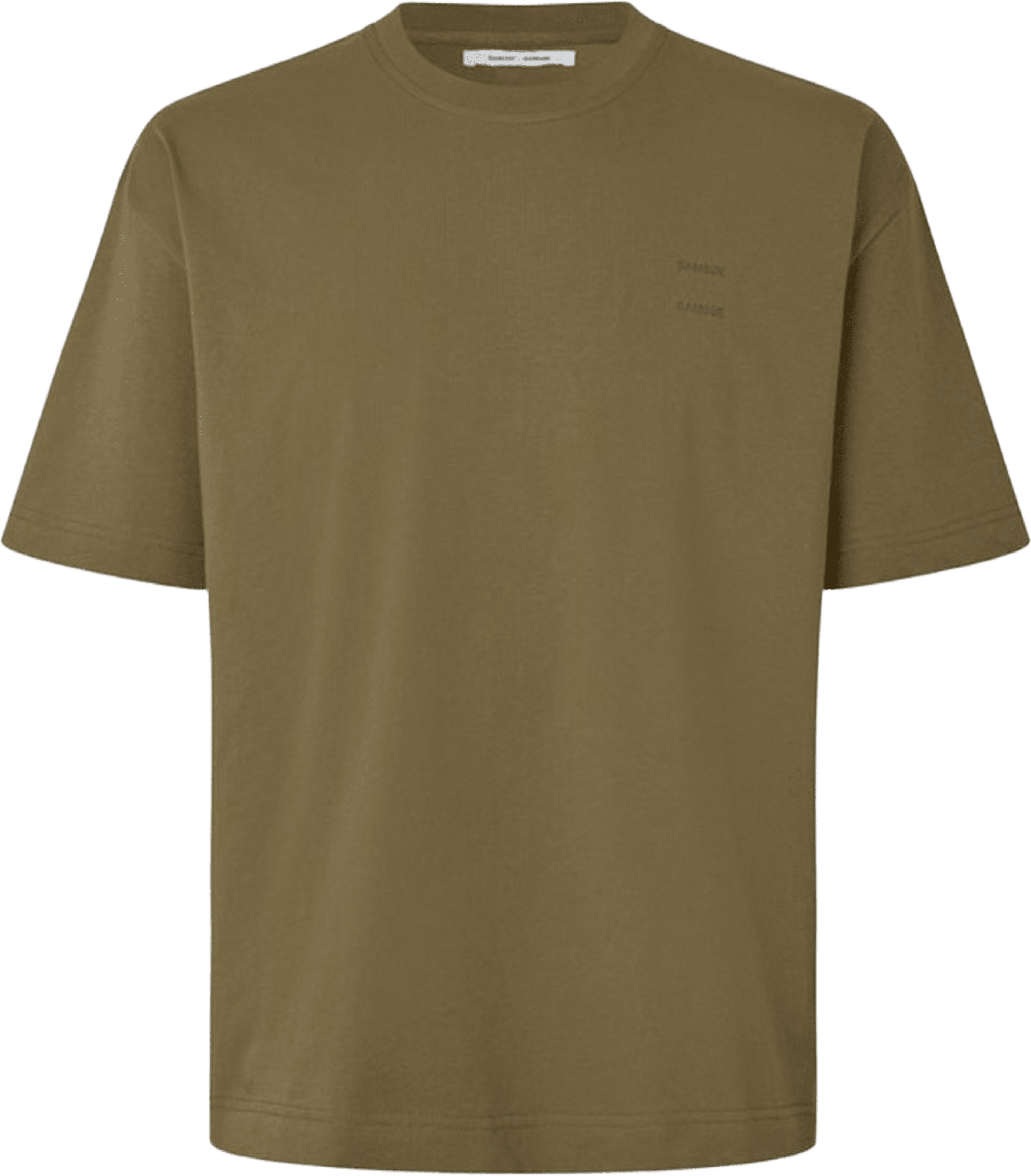 Joel t-shirt 11415, från SAMSOE SAMSOE, i färgen Burnt Olive. Klicka för att öppna bilden i stort format