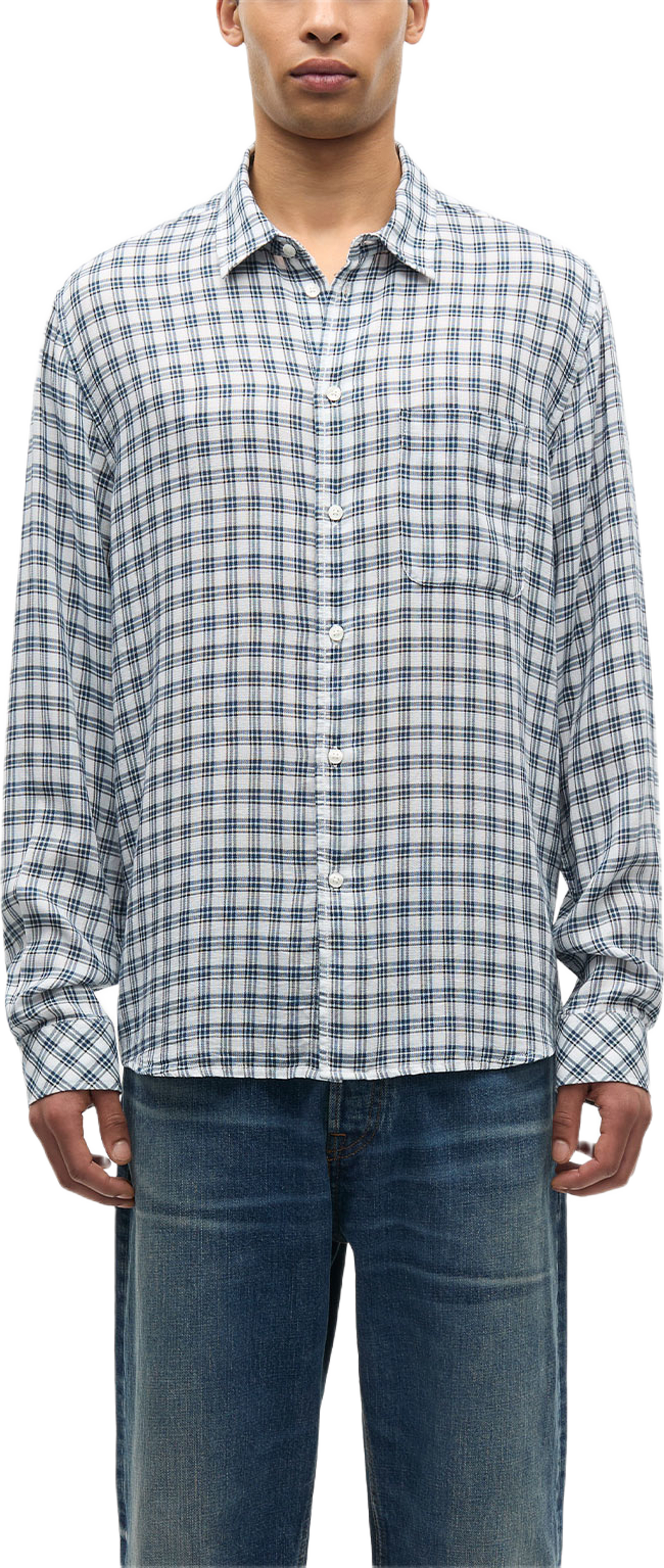 Saryan J shirt 15566, från SAMSOE SAMSOE, i färgen Blue Ch. Klicka för att öppna bilden i stort format