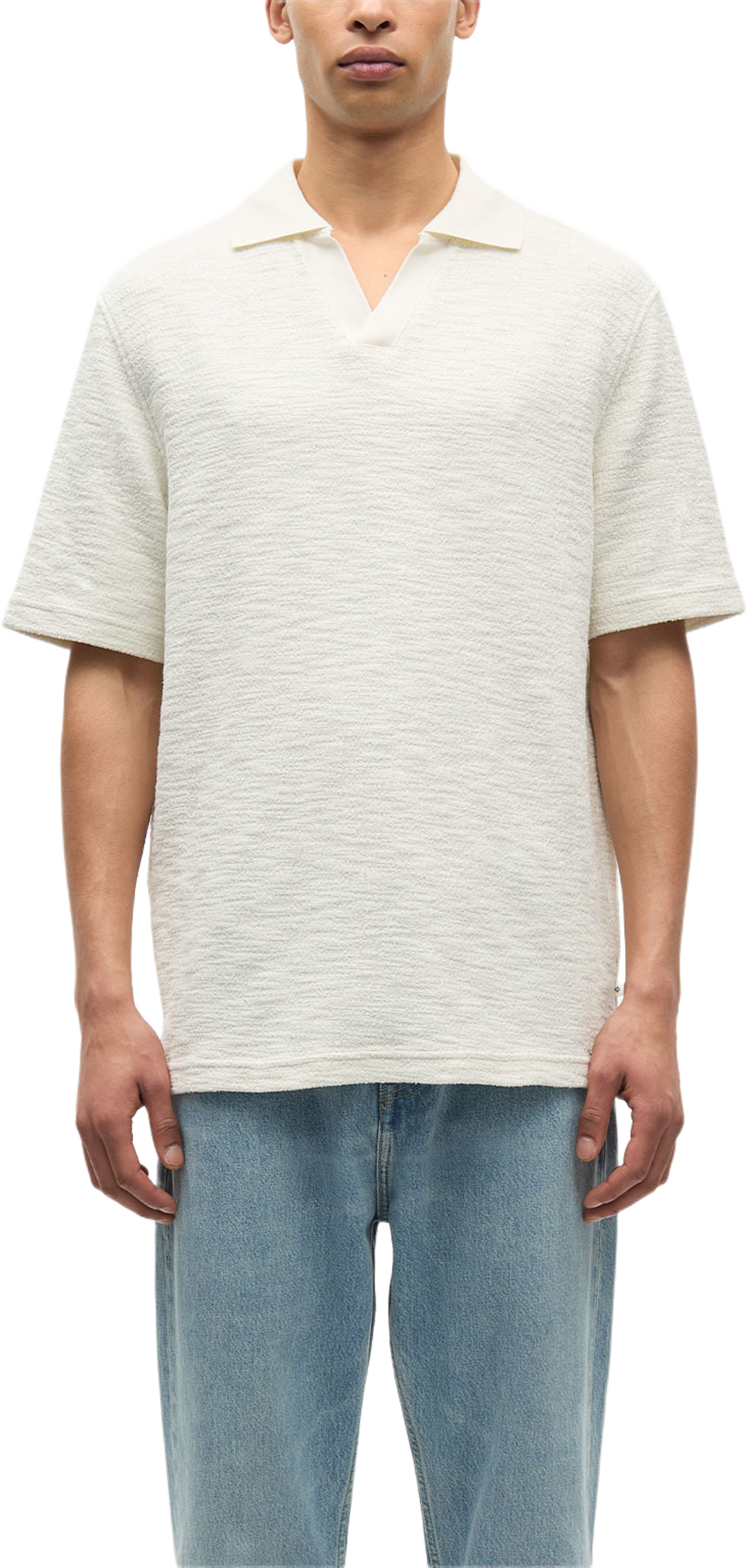 Samac v-neck polo 15974, från SAMSOE SAMSOE, i färgen Clear Cream. Klicka för att öppna bilden i stort format