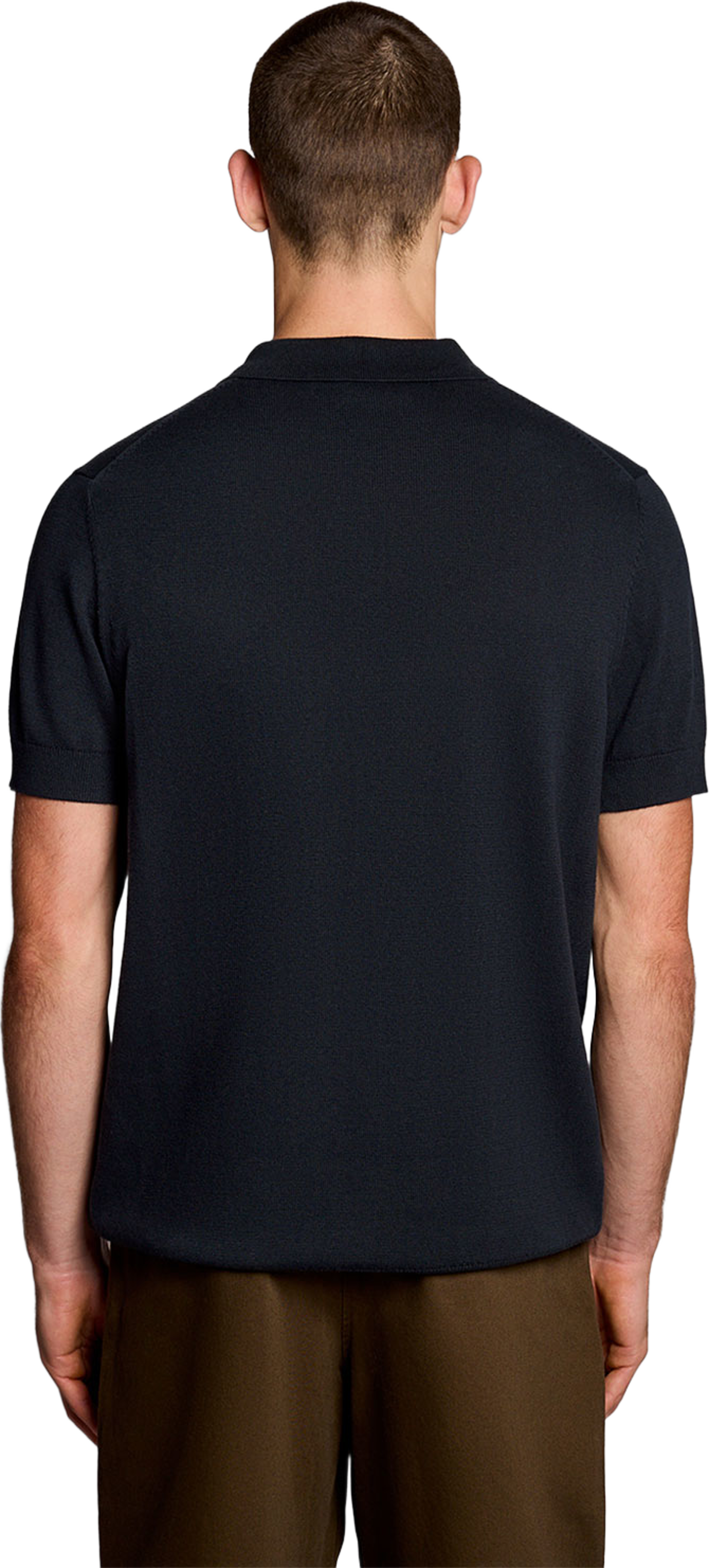 Cotton Short Sleeve Knitted Polo, från Lyle & Scott, i färgen Dark Navy. Klicka för att öppna bilden i stort format