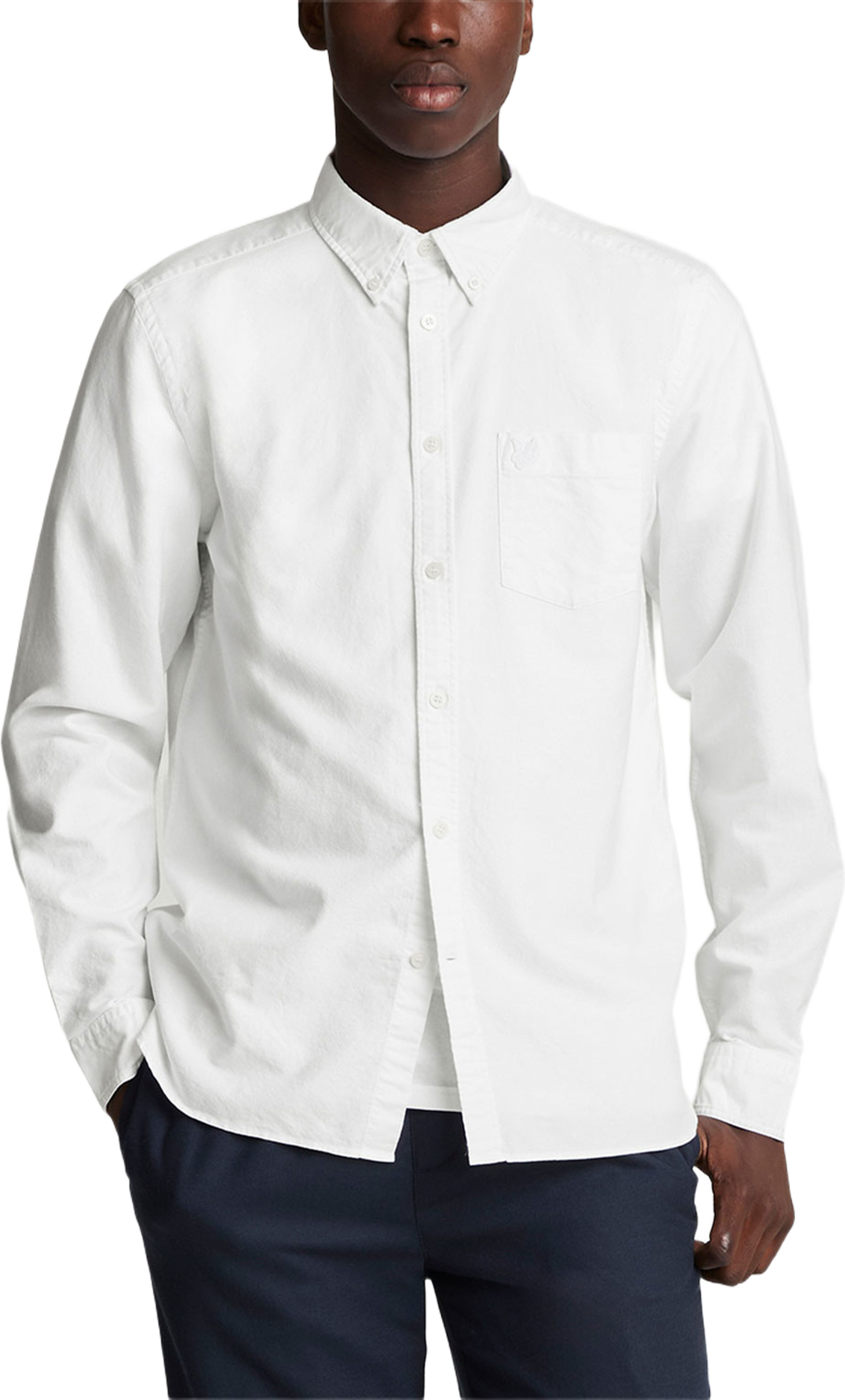 Tonal Eagle Plain Oxford Shirt, från Lyle & Scott, i färgen White. Klicka för att öppna bilden i stort format