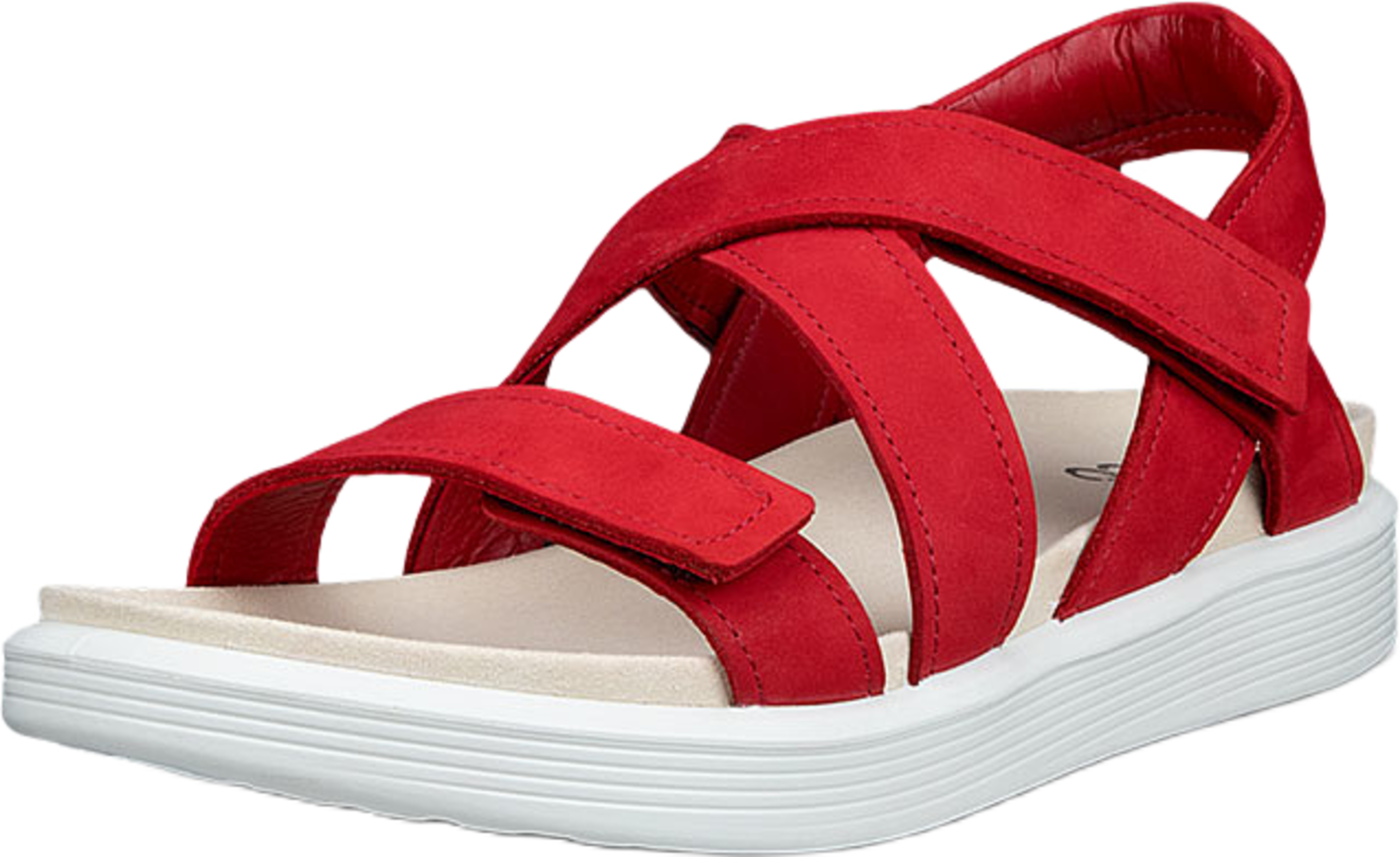 Soft Sandal W, från ECCO, i färgen Chili Red. Klicka för att öppna bilden i stort format