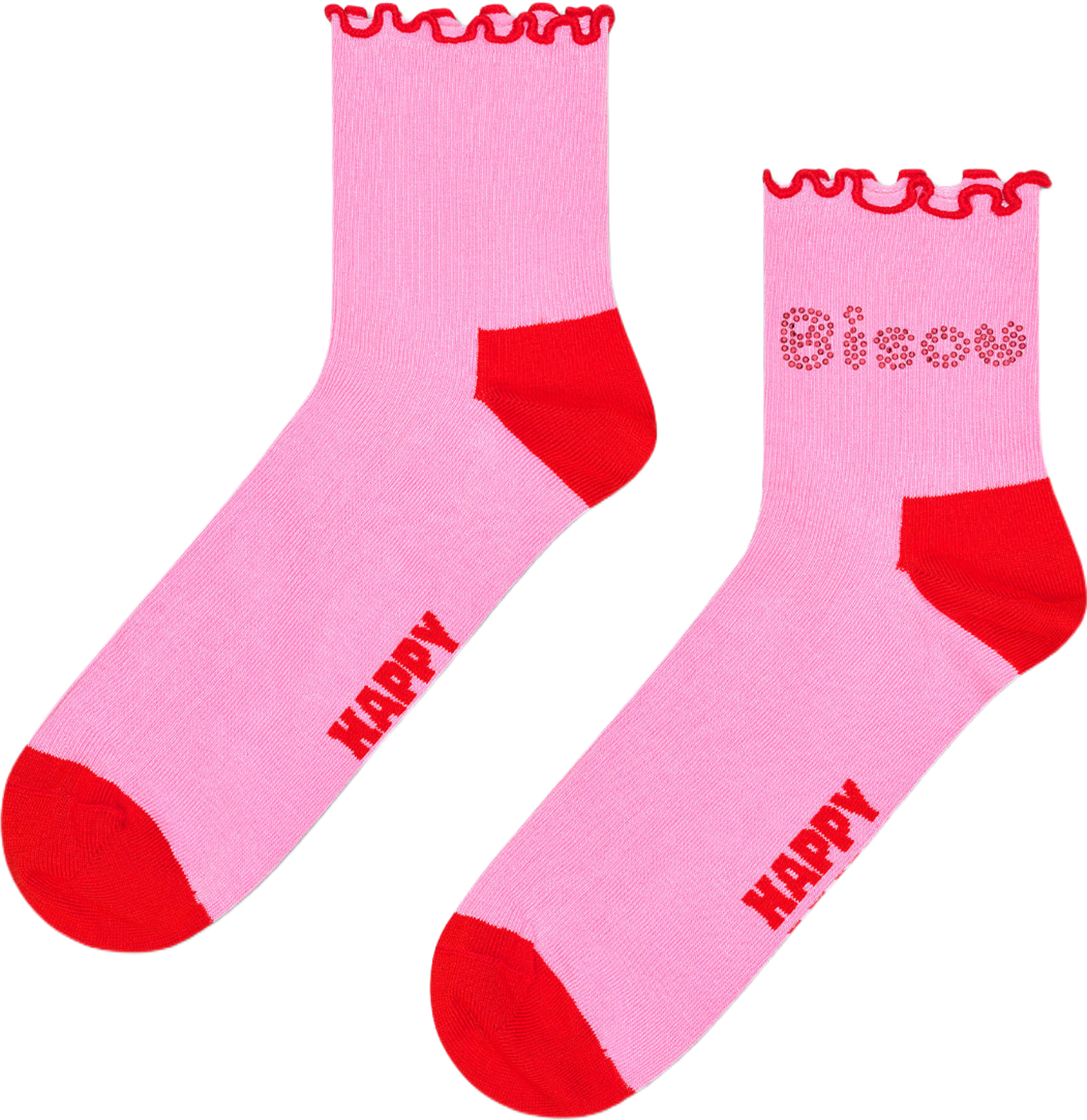 Bisou Mini Crew Sock, från Happy Socks, i färgen Pink. Klicka för att öppna bilden i stort format