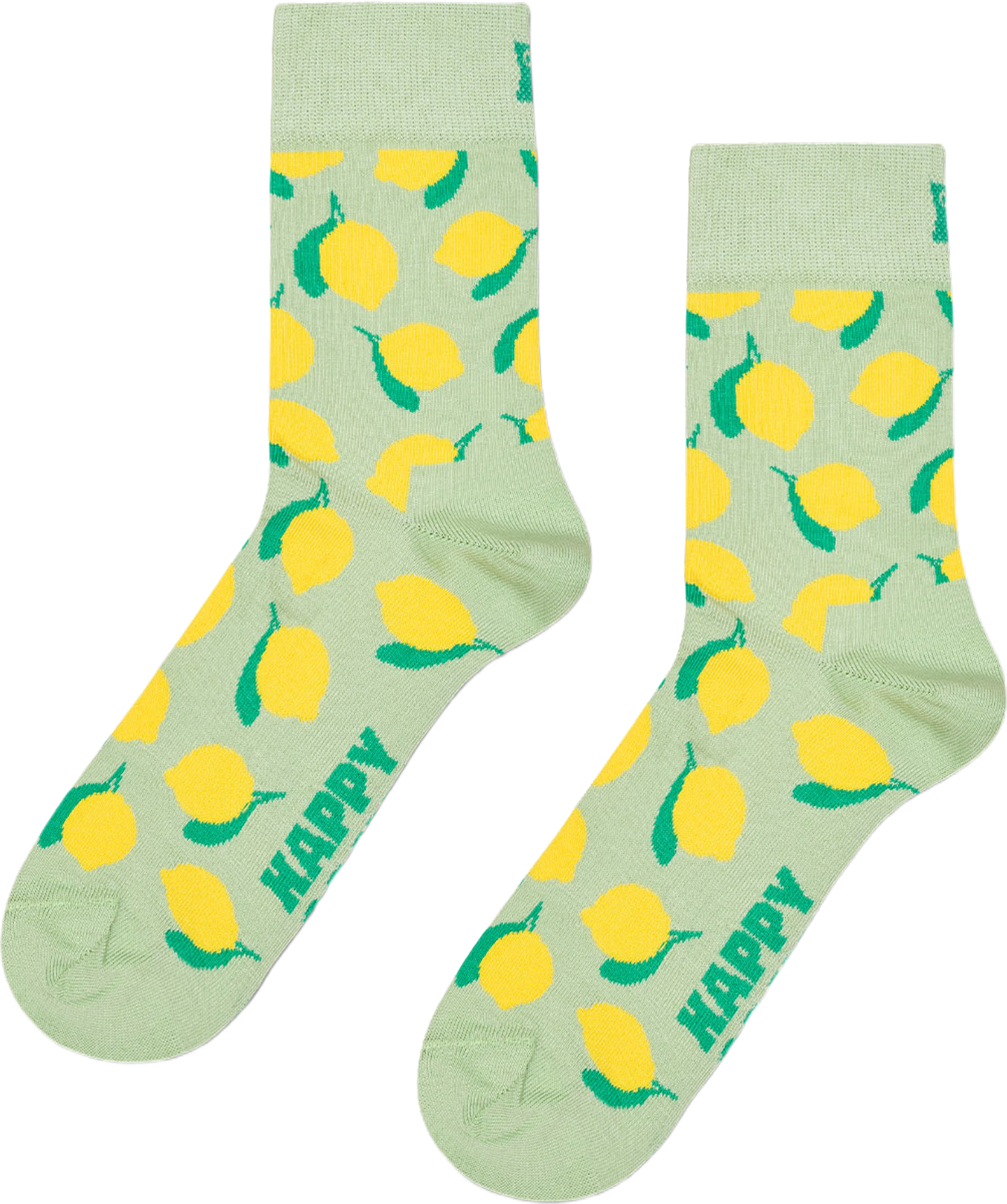 Lemon Short Crew Sock, från Happy Socks, i färgen Light Green. Klicka för att öppna bilden i stort format