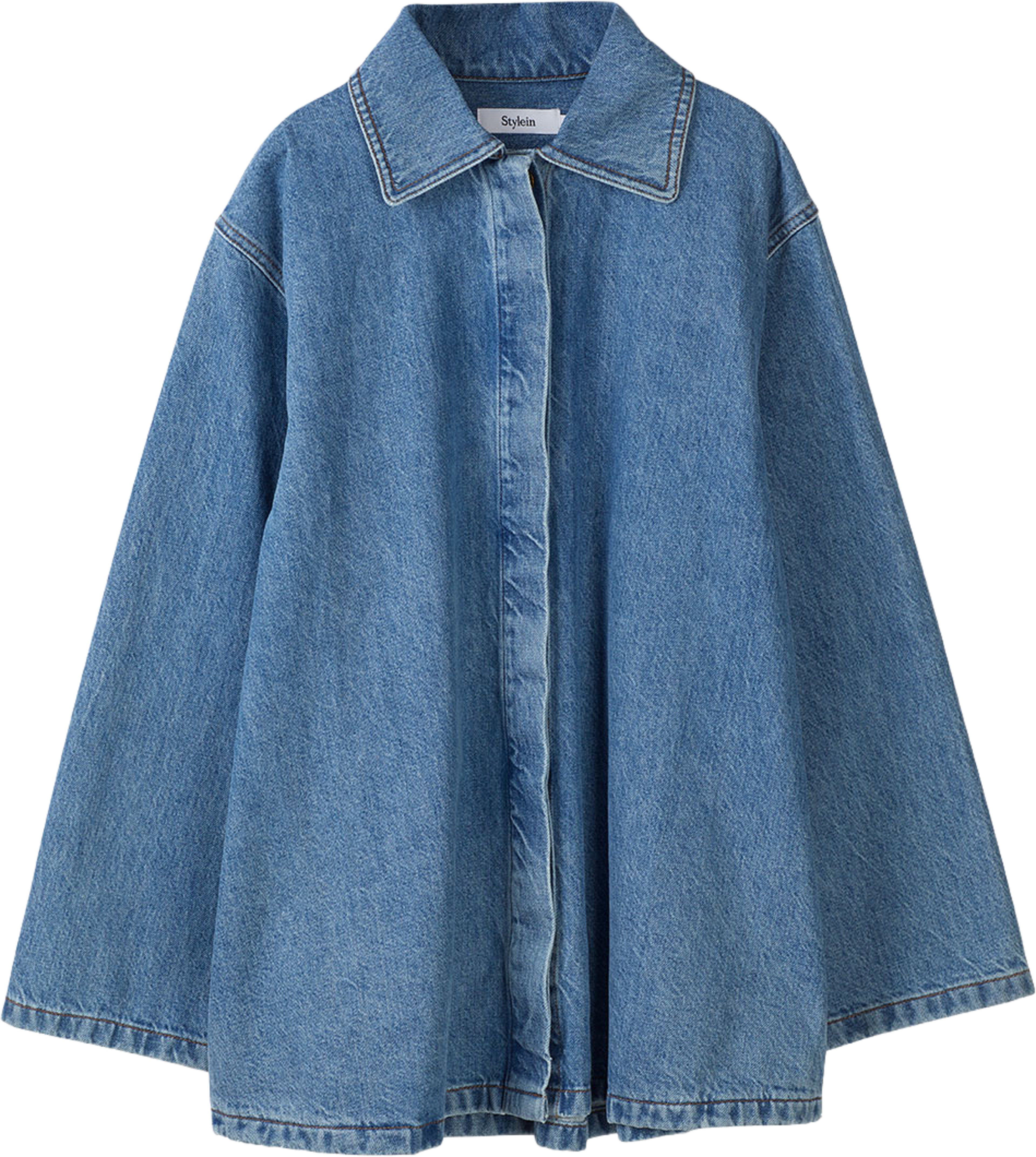 Karen Denim Jacket, från Stylein, i färgen Vintage Blue. Klicka för att öppna bilden i stort format