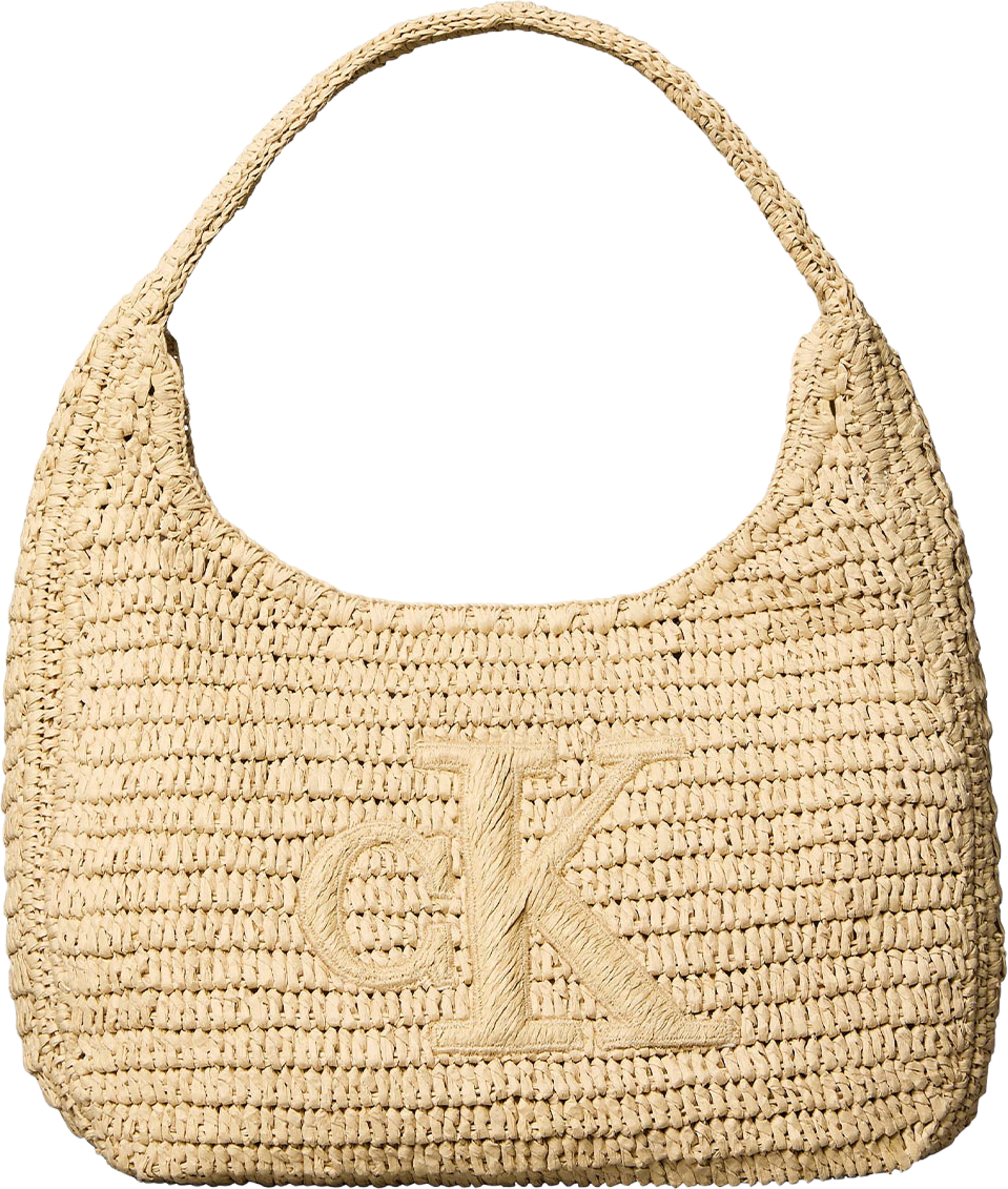 BOLD CK RAFFIA LG SHOULDER BAG, från Calvin Klein, i färgen Natural Raffia. Klicka för att öppna bilden i stort format
