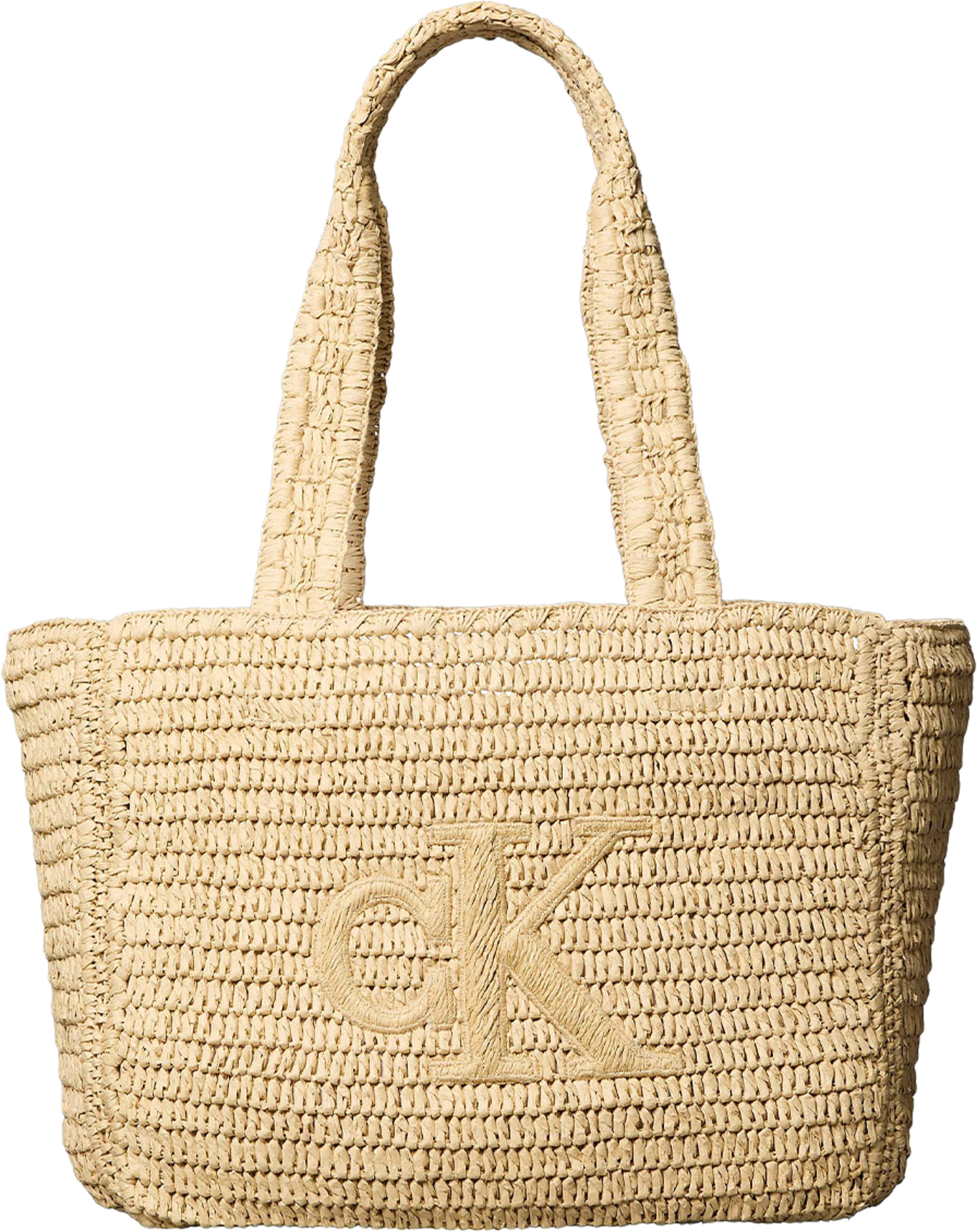 BOLD CK RAFFIA MEDIUM TOTE, från Calvin Klein, i färgen Natural Raffia. Klicka för att öppna bilden i stort format
