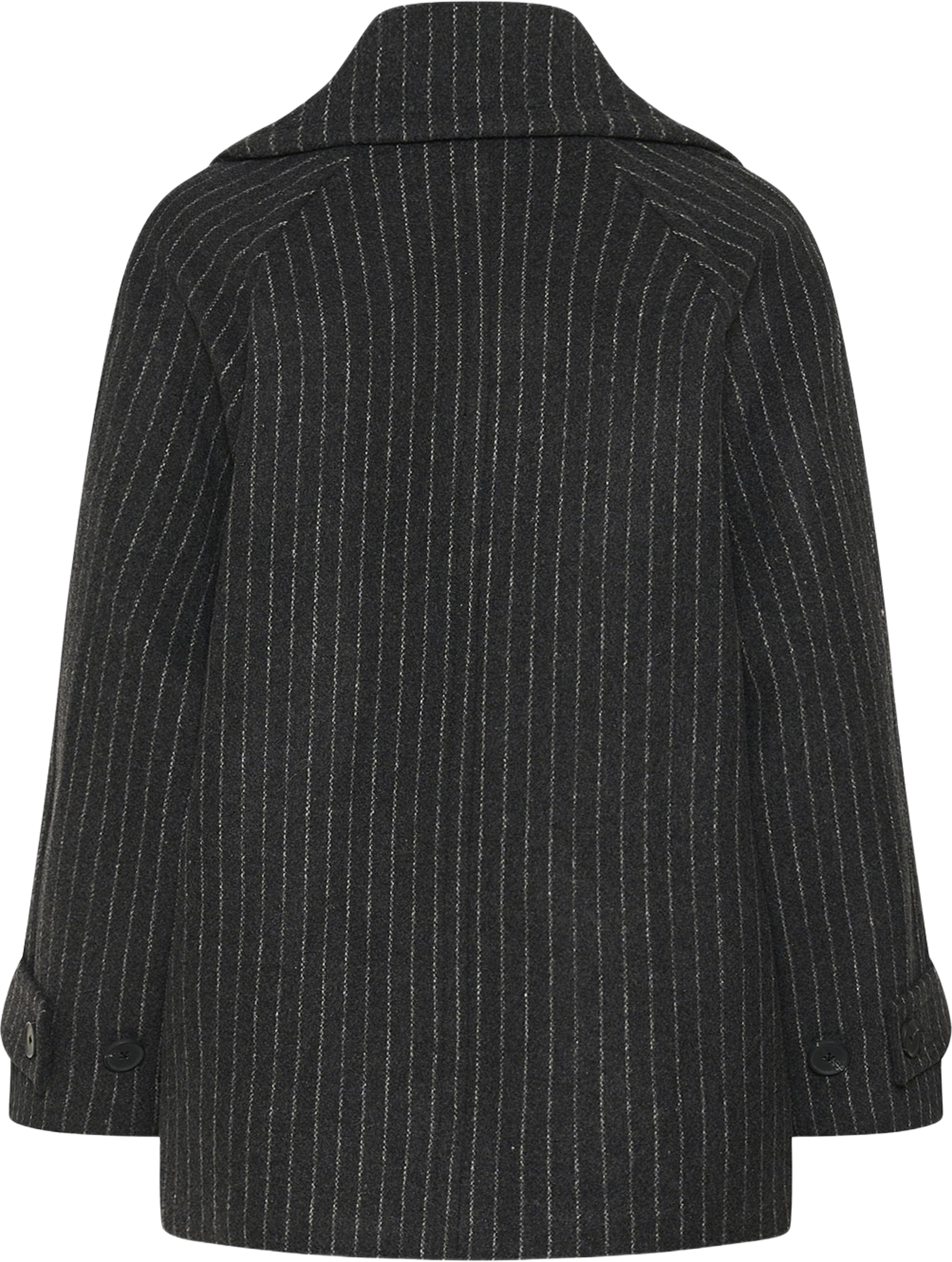 ThoraIW Minona Coat, från Inwear, i färgen Dark Grey Melange Pinstripe. Klicka för att öppna bilden i stort format