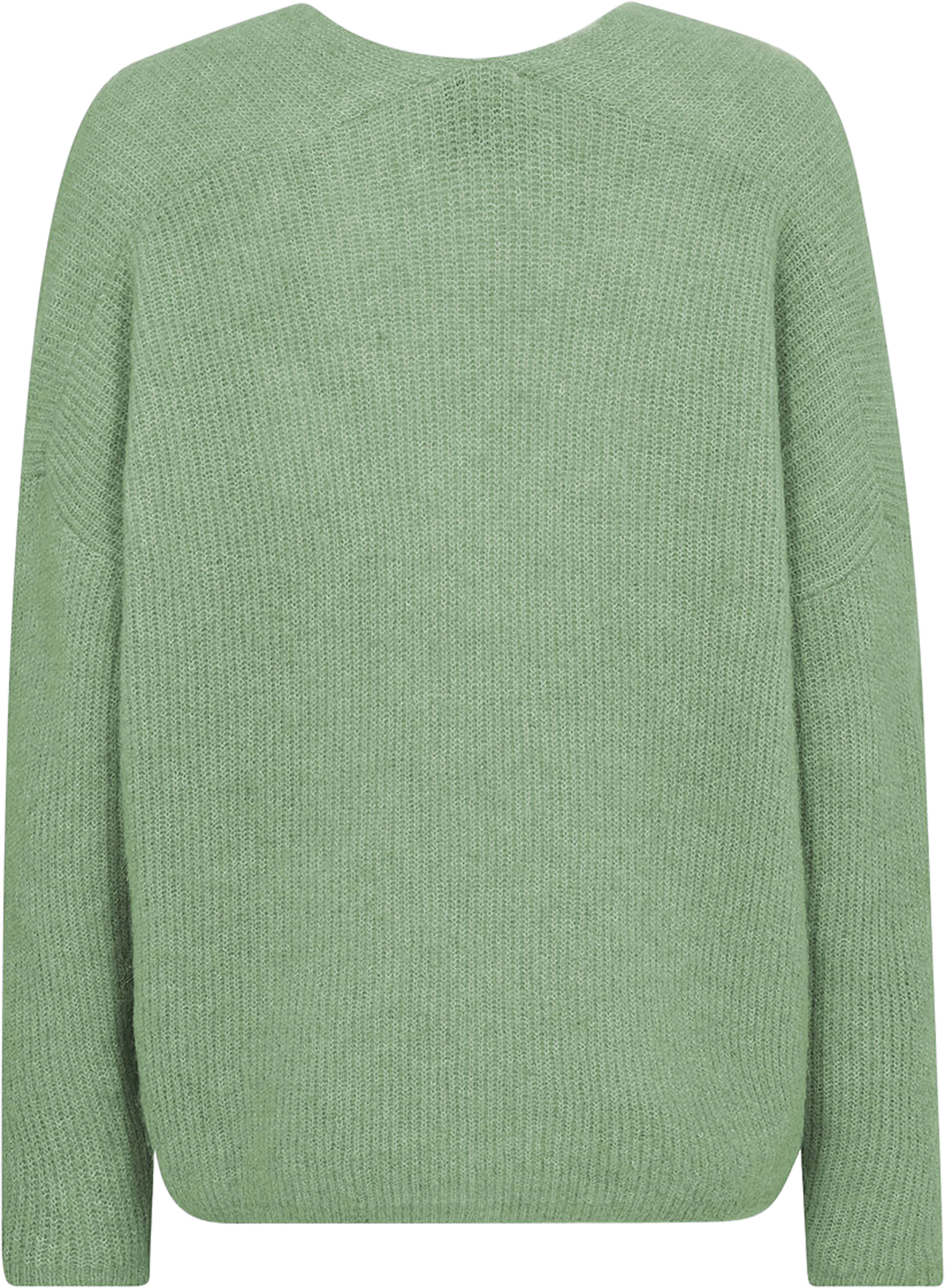 Thora V-Neck Knit, från Mos Mosh, i färgen Turf Green. Klicka för att öppna bilden i stort format