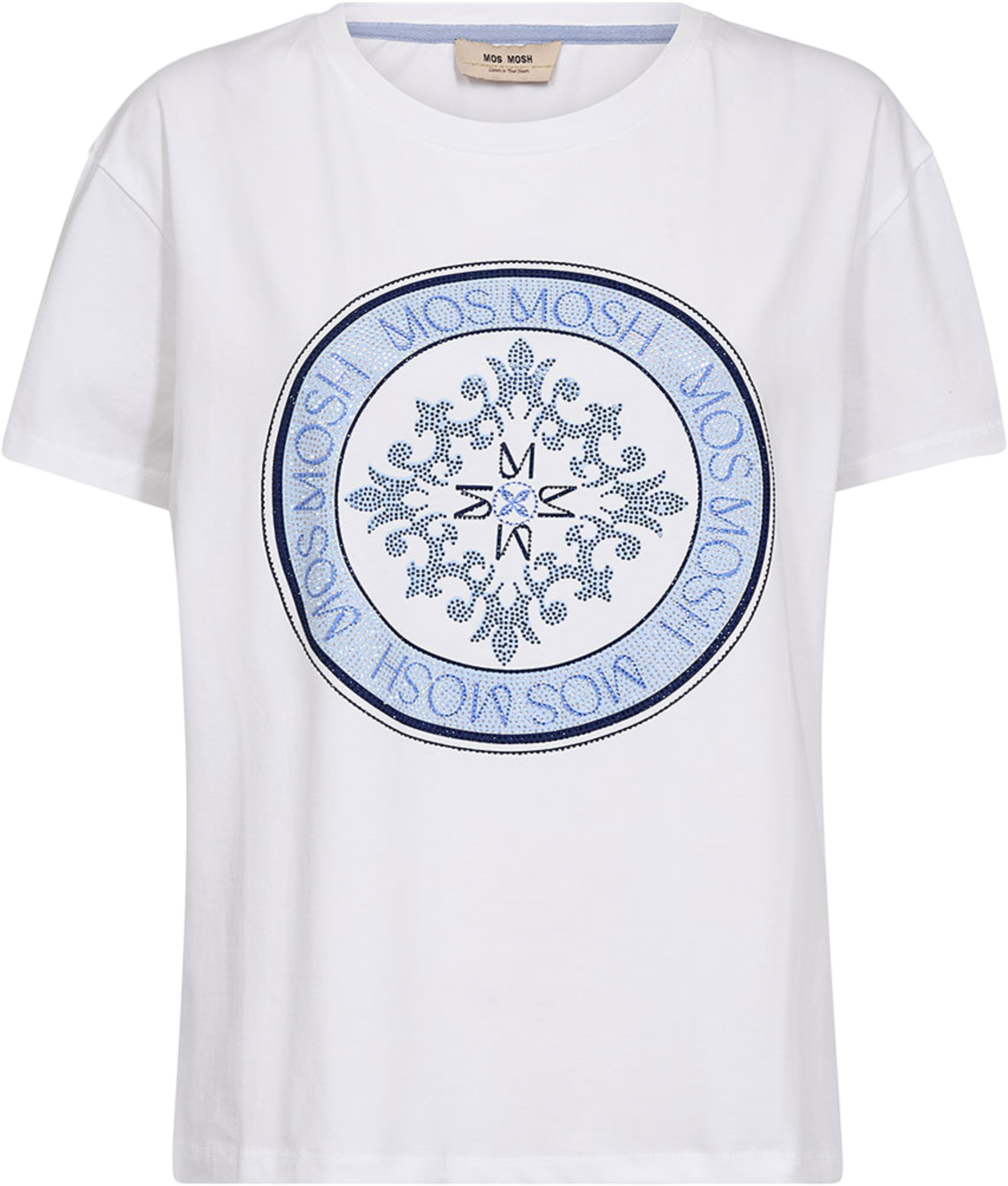 Judd O-SS Tee, från Mos Mosh, i färgen White. Klicka för att öppna bilden i stort format