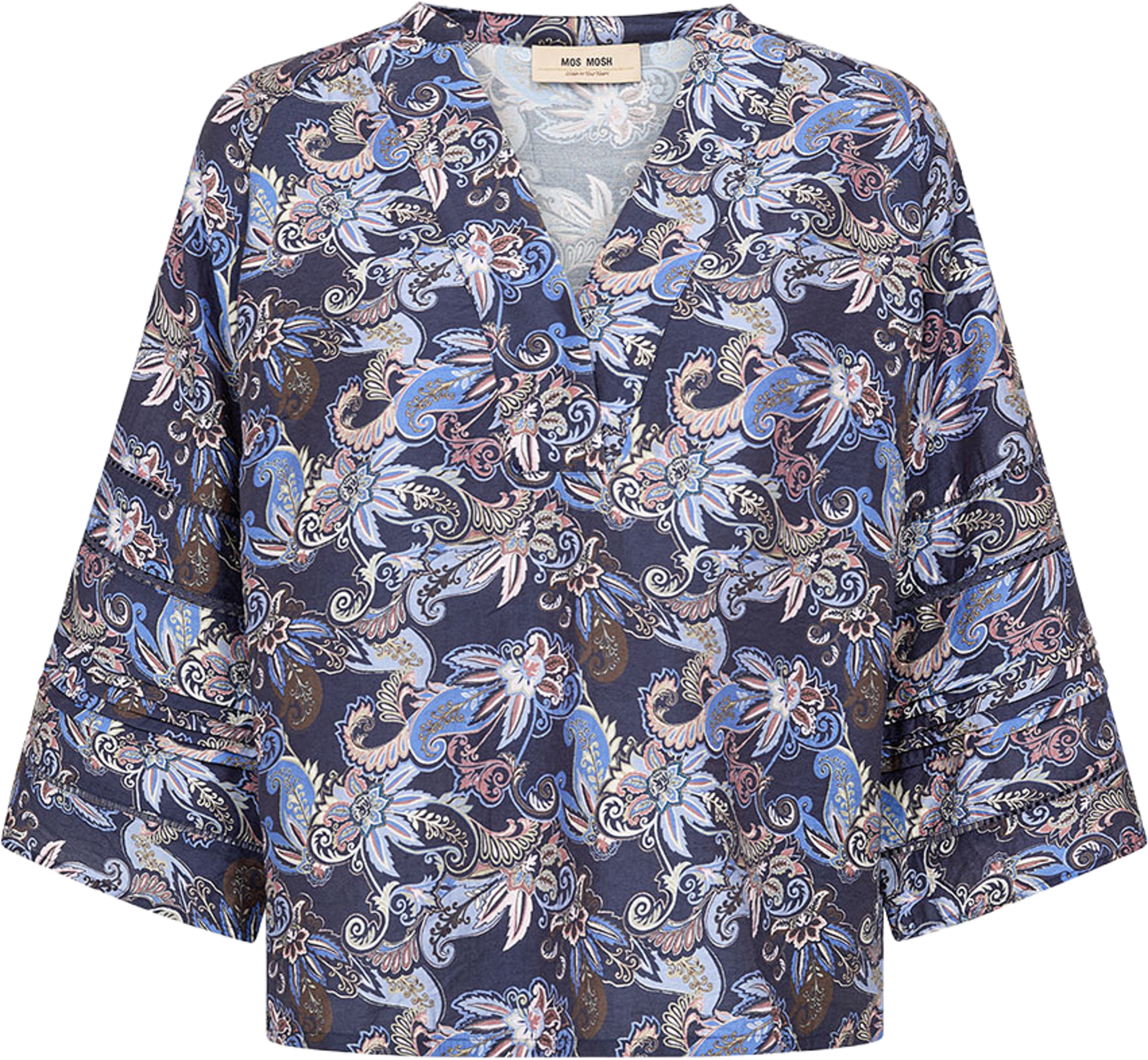 Aleysa Paisley Blouse, från Mos Mosh, i färgen Crown Blue. Klicka för att öppna bilden i stort format