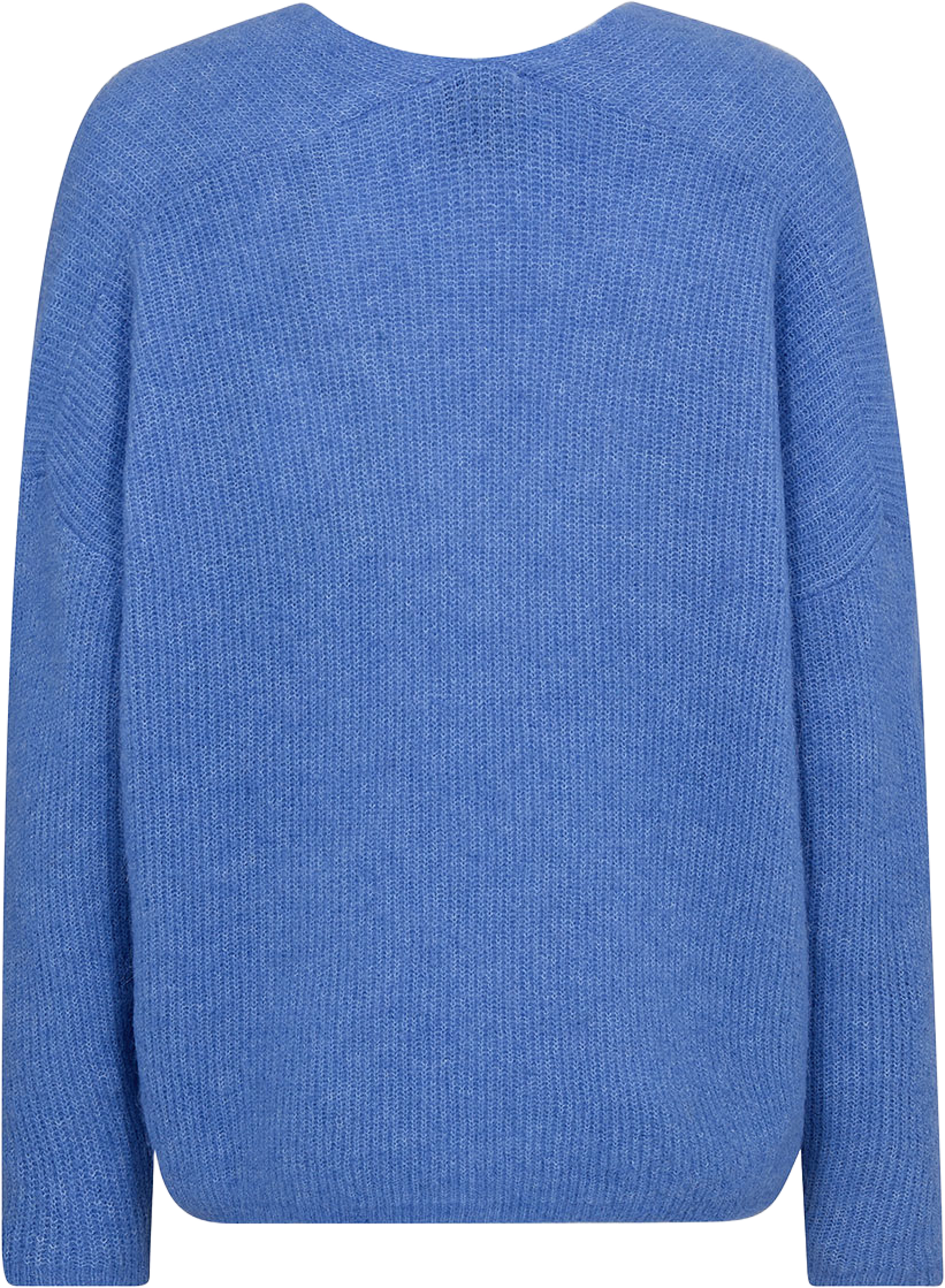 Thora V-Neck Knit, från Mos Mosh, i färgen Ultramarine. Klicka för att öppna bilden i stort format