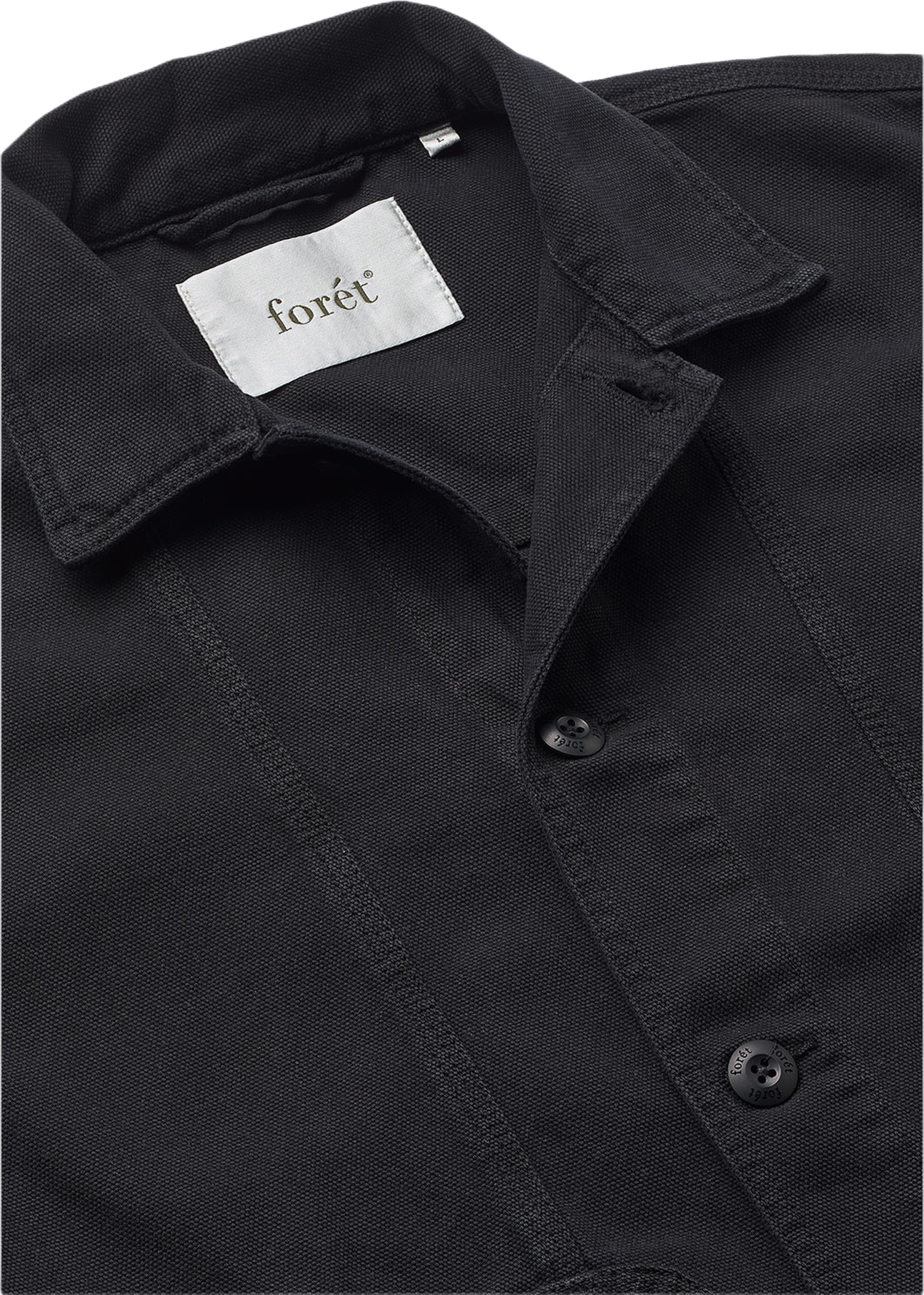 BERRY CANVAS OVERSHIRT, från Forét, i färgen Black. Klicka för att öppna bilden i stort format