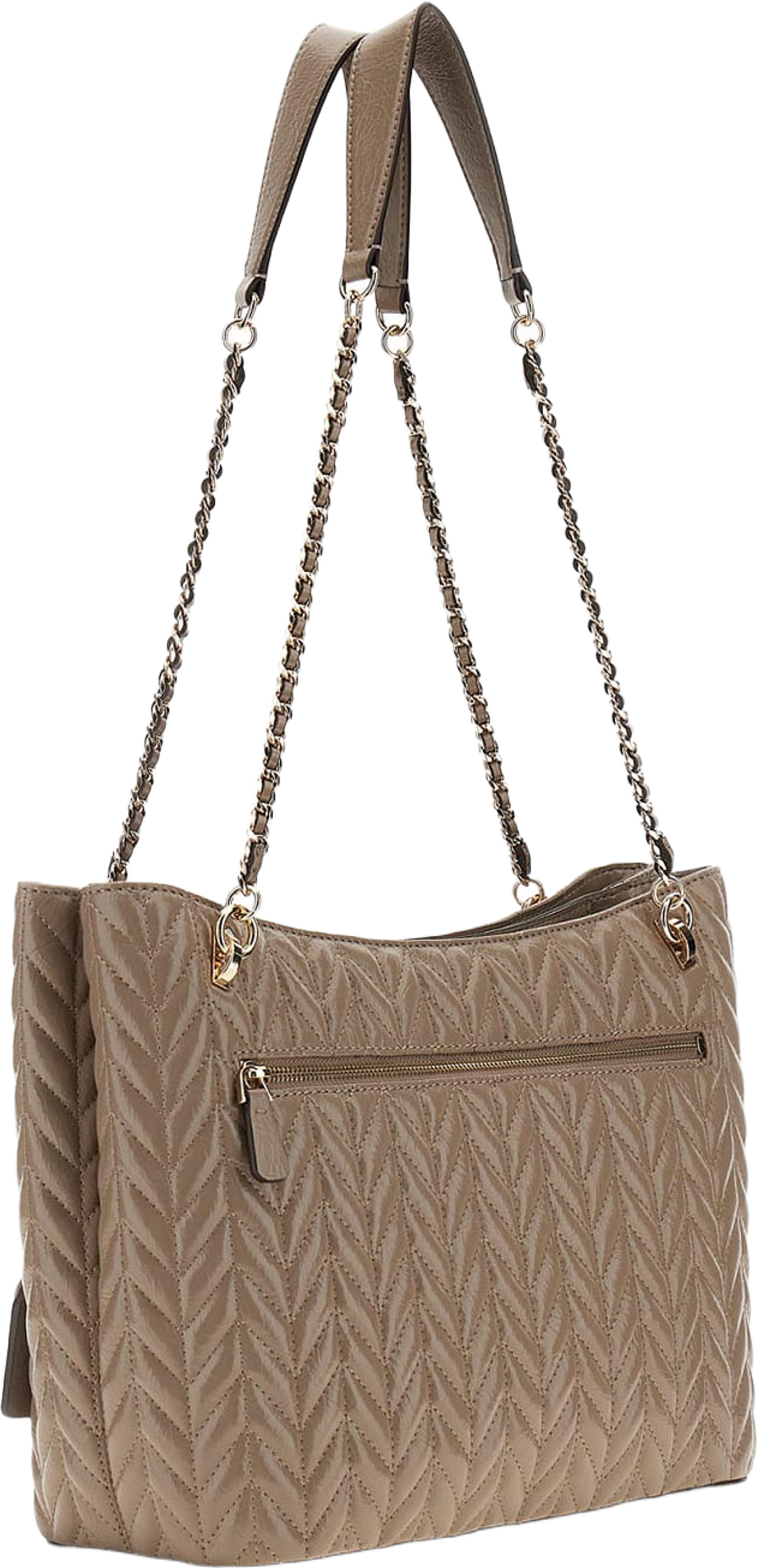 CHERYL 2 COMP TOTE, från Guess, i färgen Dark Taupe. Klicka för att öppna bilden i stort format