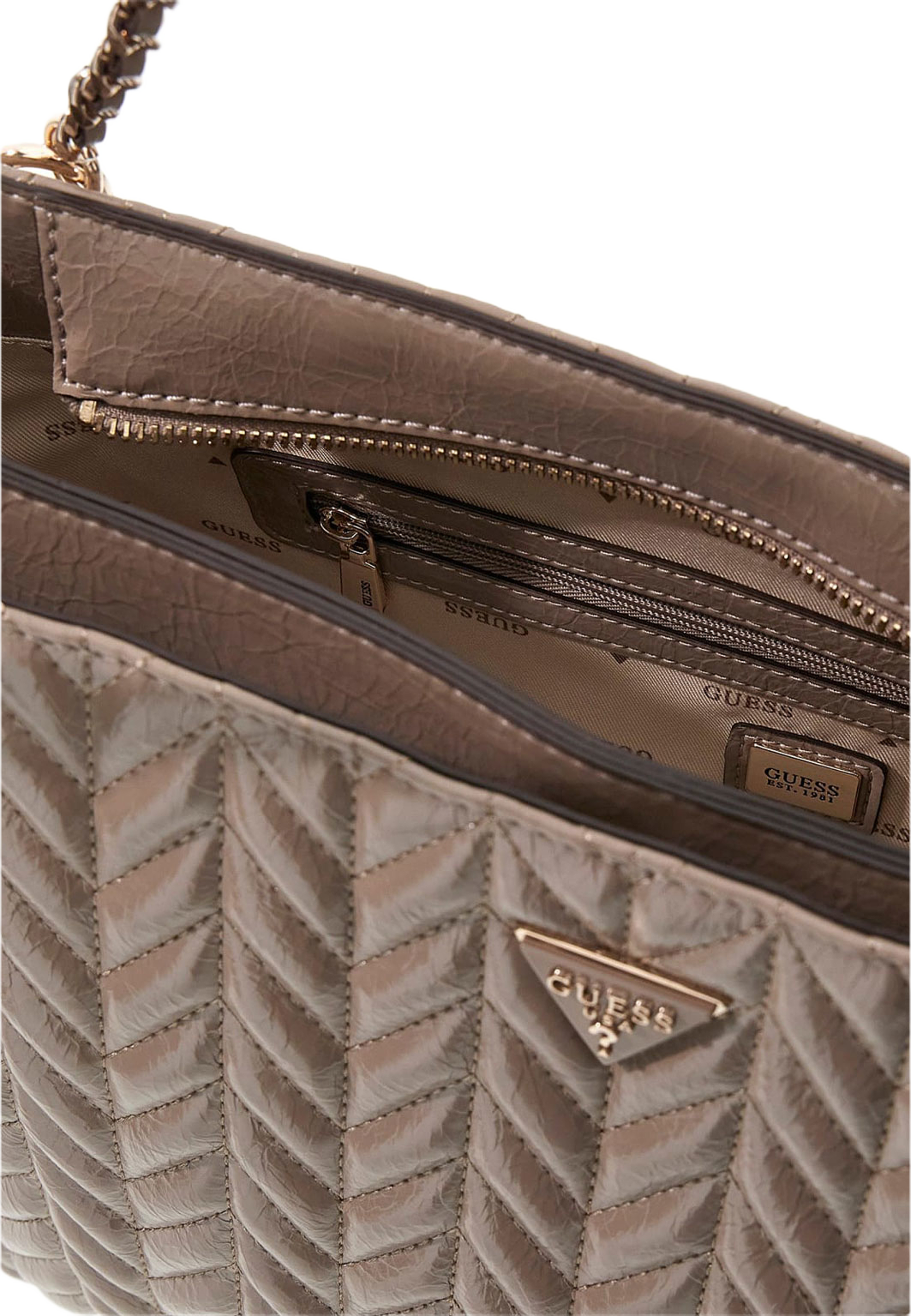 CHERYL 2 COMP TOTE, från Guess, i färgen Dark Taupe. Klicka för att öppna bilden i stort format