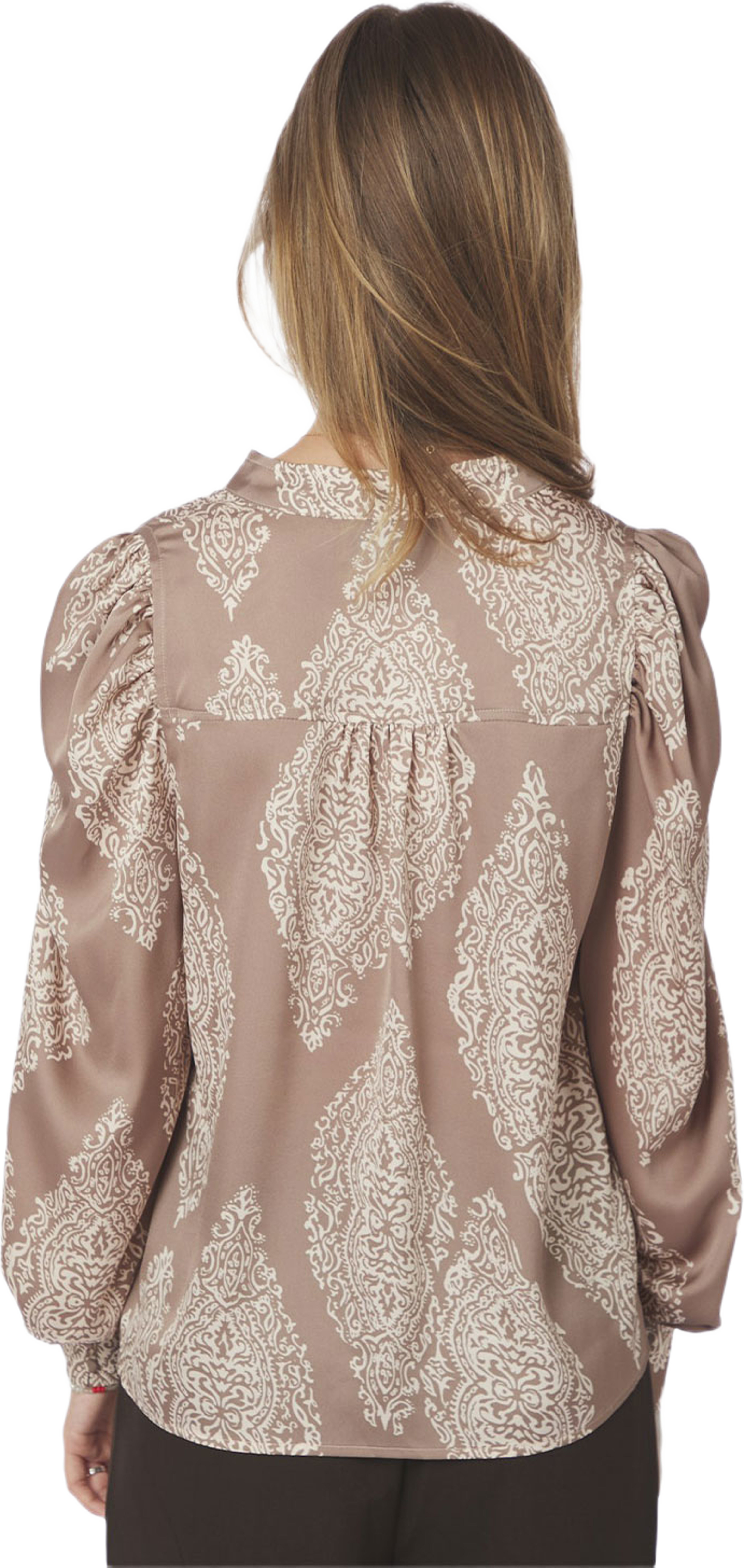 Rosslyn Paisley Drop Blouse, från Neo Noir, i färgen Dark Taupe. Klicka för att öppna bilden i stort format