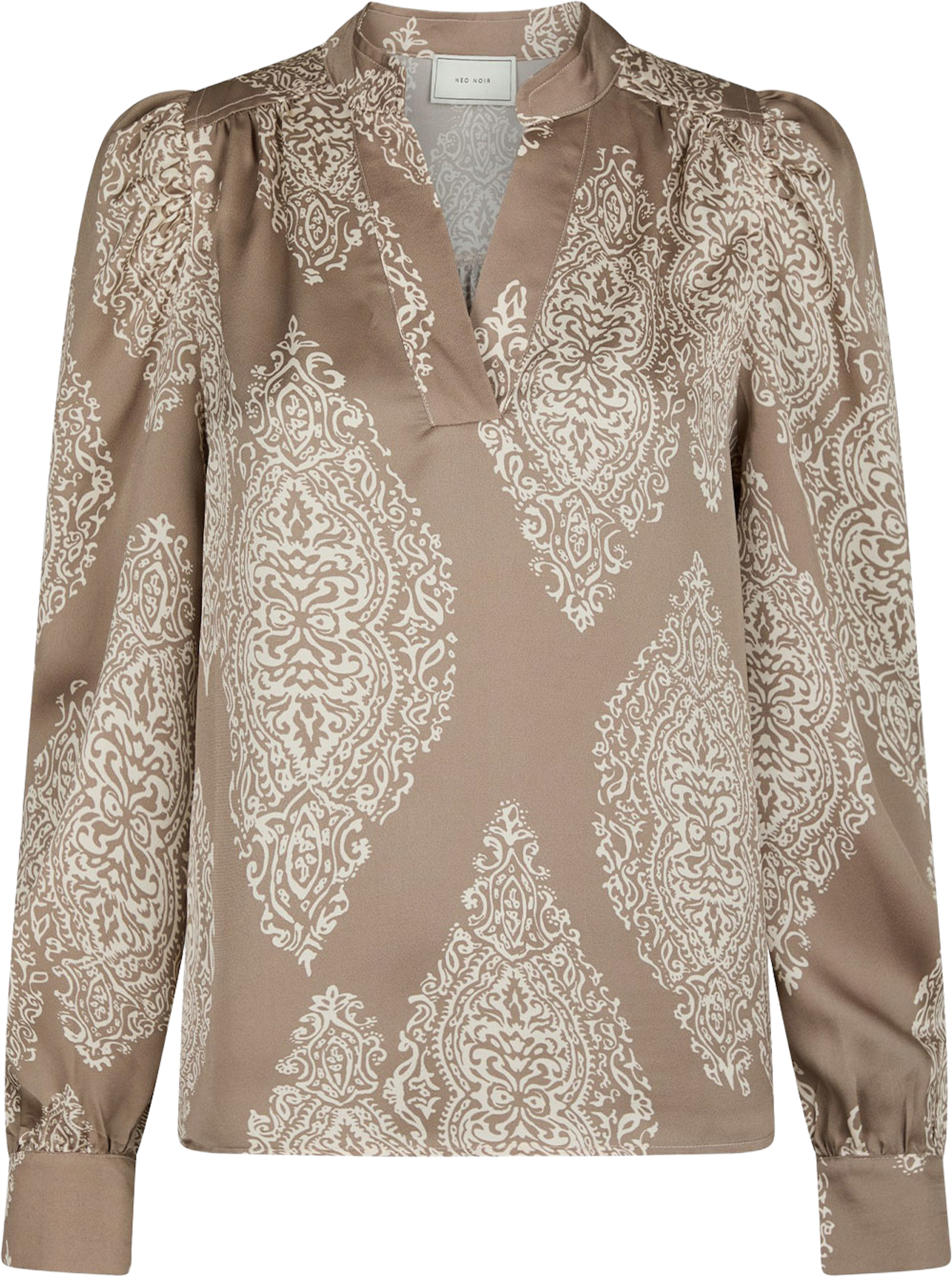 Rosslyn Paisley Drop Blouse, från Neo Noir, i färgen Dark Taupe. Klicka för att öppna bilden i stort format