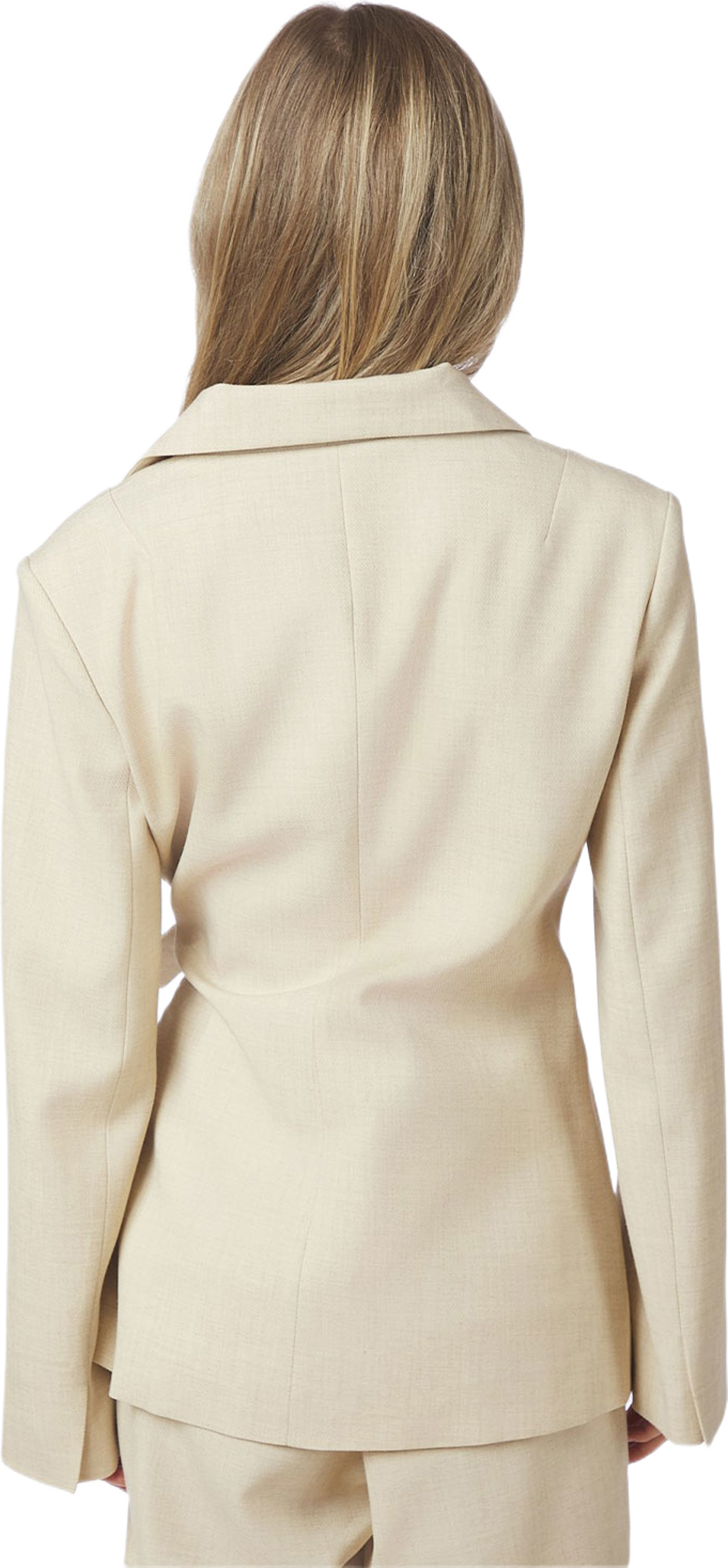 Carmia Melange Tie Blazer, från Neo Noir, i färgen Beige Melange. Klicka för att öppna bilden i stort format