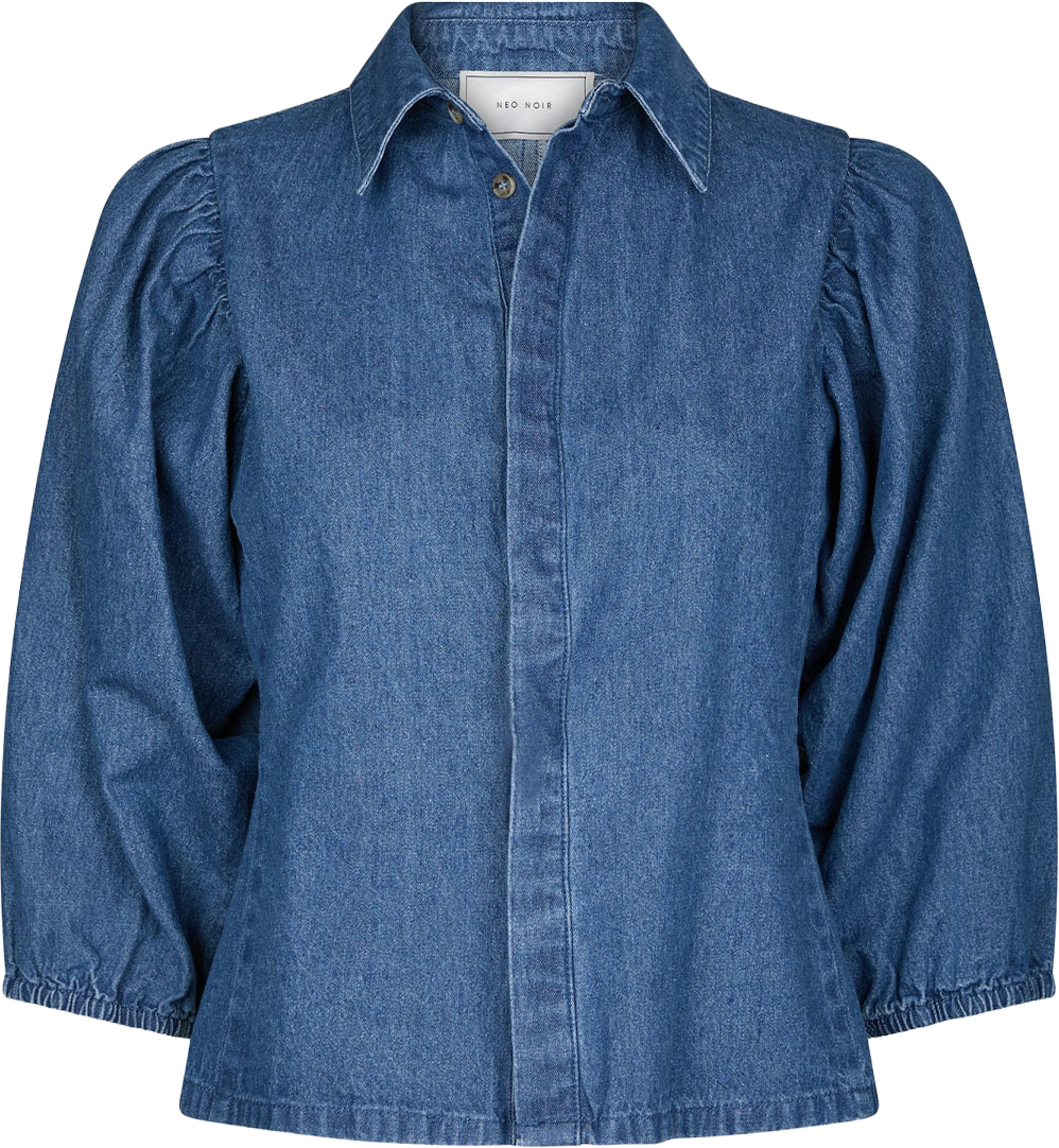 Wandana Denim Blouse, från Neo Noir, i färgen Blue. Klicka för att öppna bilden i stort format