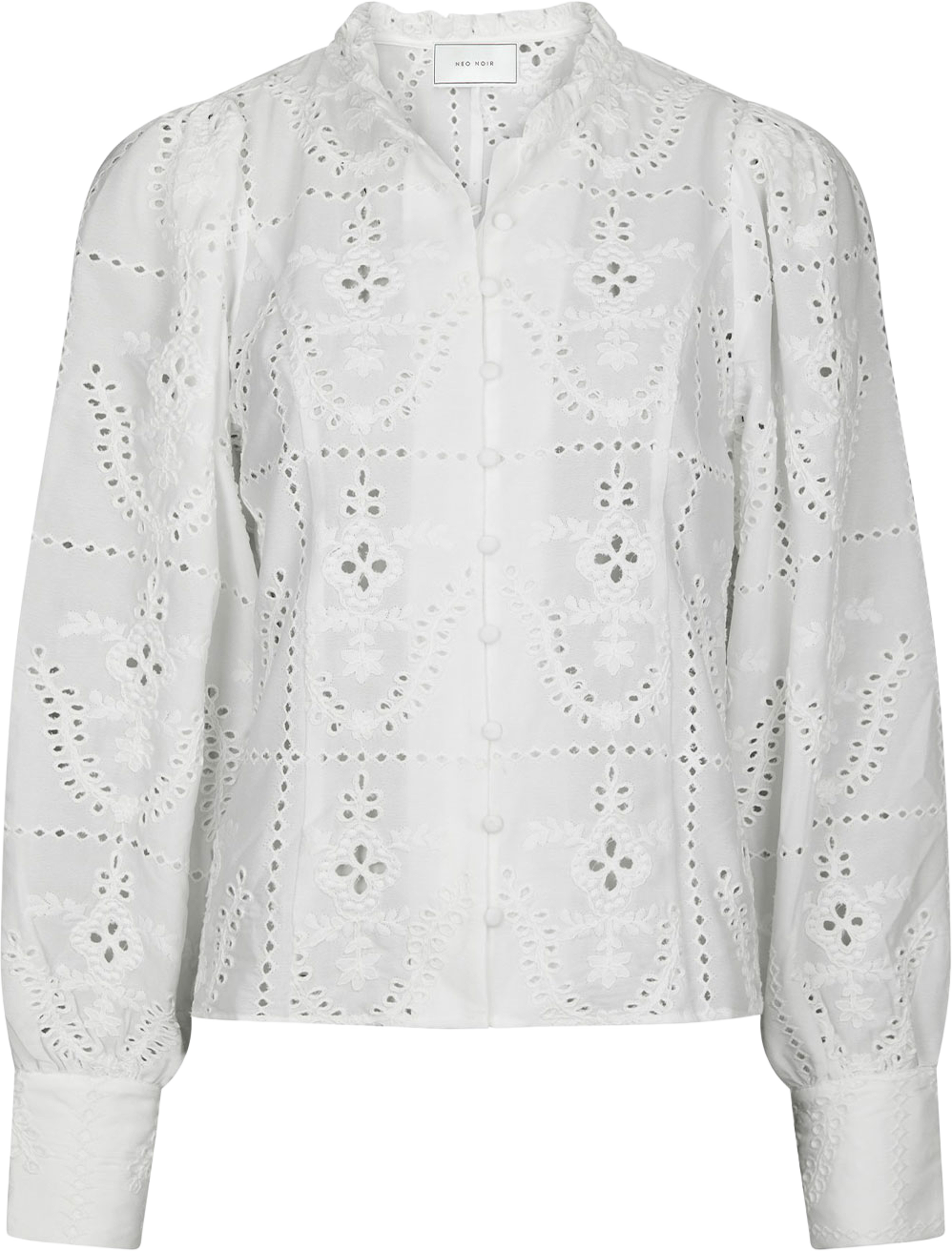 Gilda Embroidery Blouse, från Neo Noir, i färgen White. Klicka för att öppna bilden i stort format