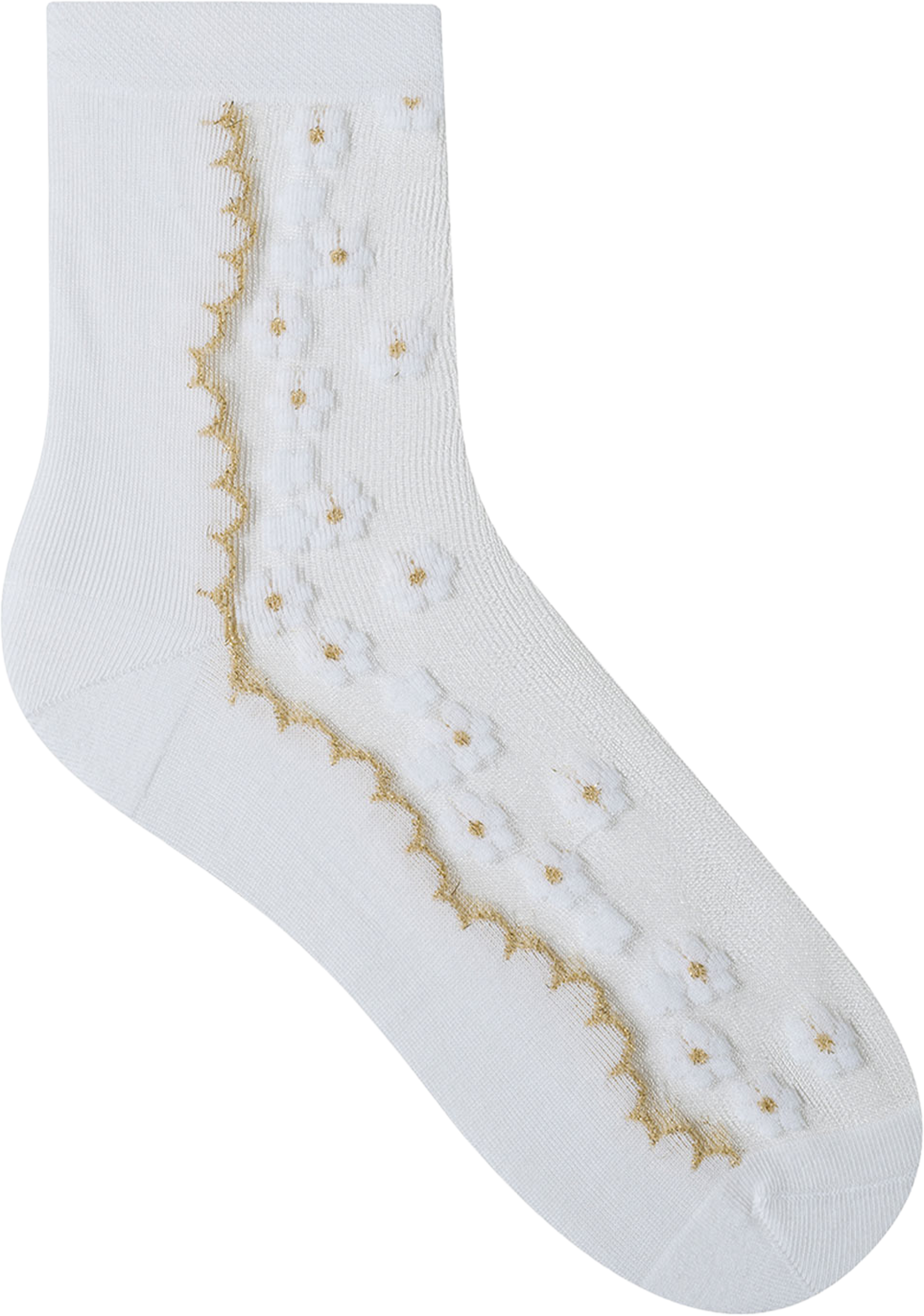 Socka, rosett bak, från BleuForêt, i färgen Blanc. Klicka för att öppna bilden i stort format