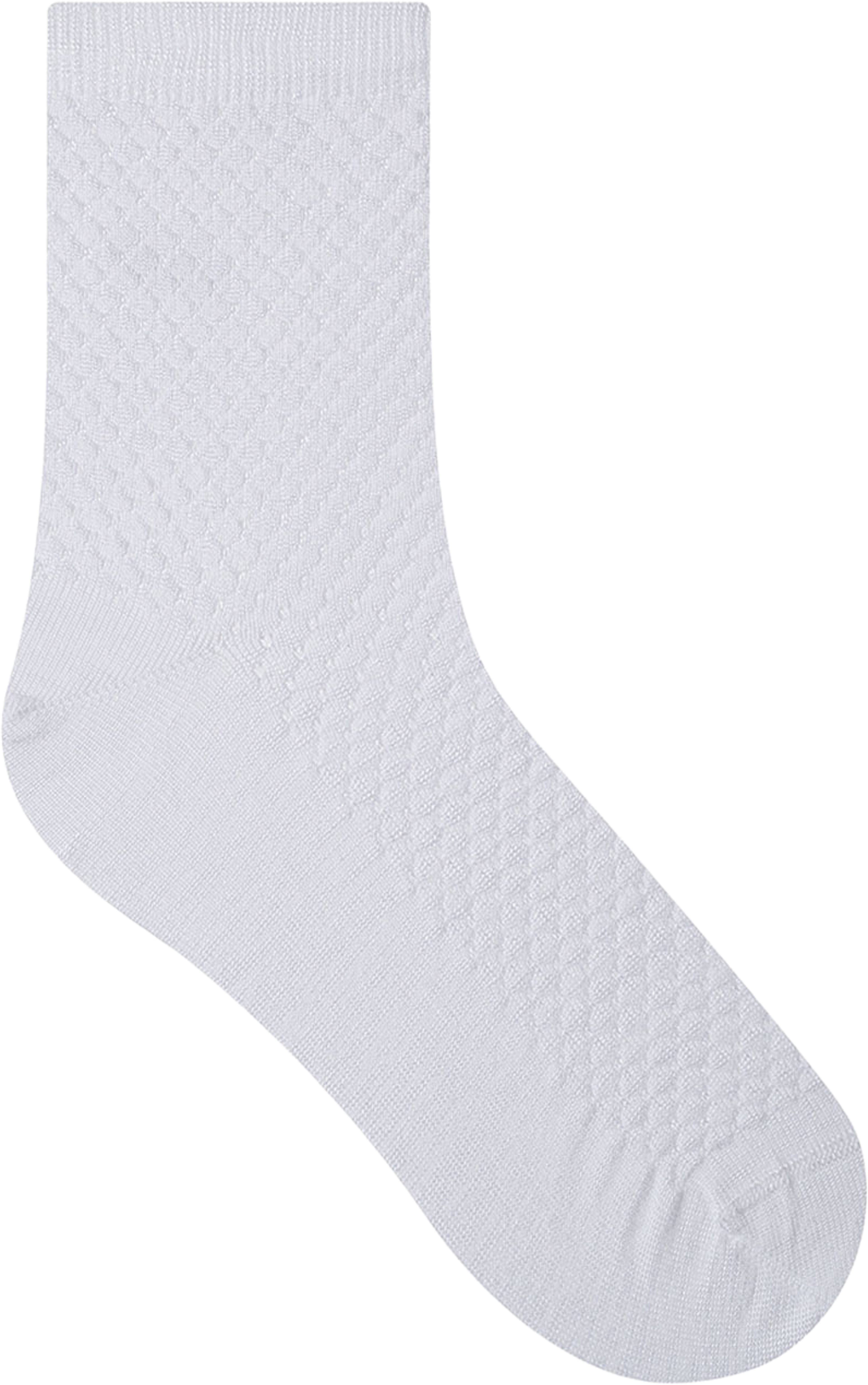 Socka med pärlemoskimmer, från BleuForêt, i färgen Blanc. Klicka för att öppna bilden i stort format