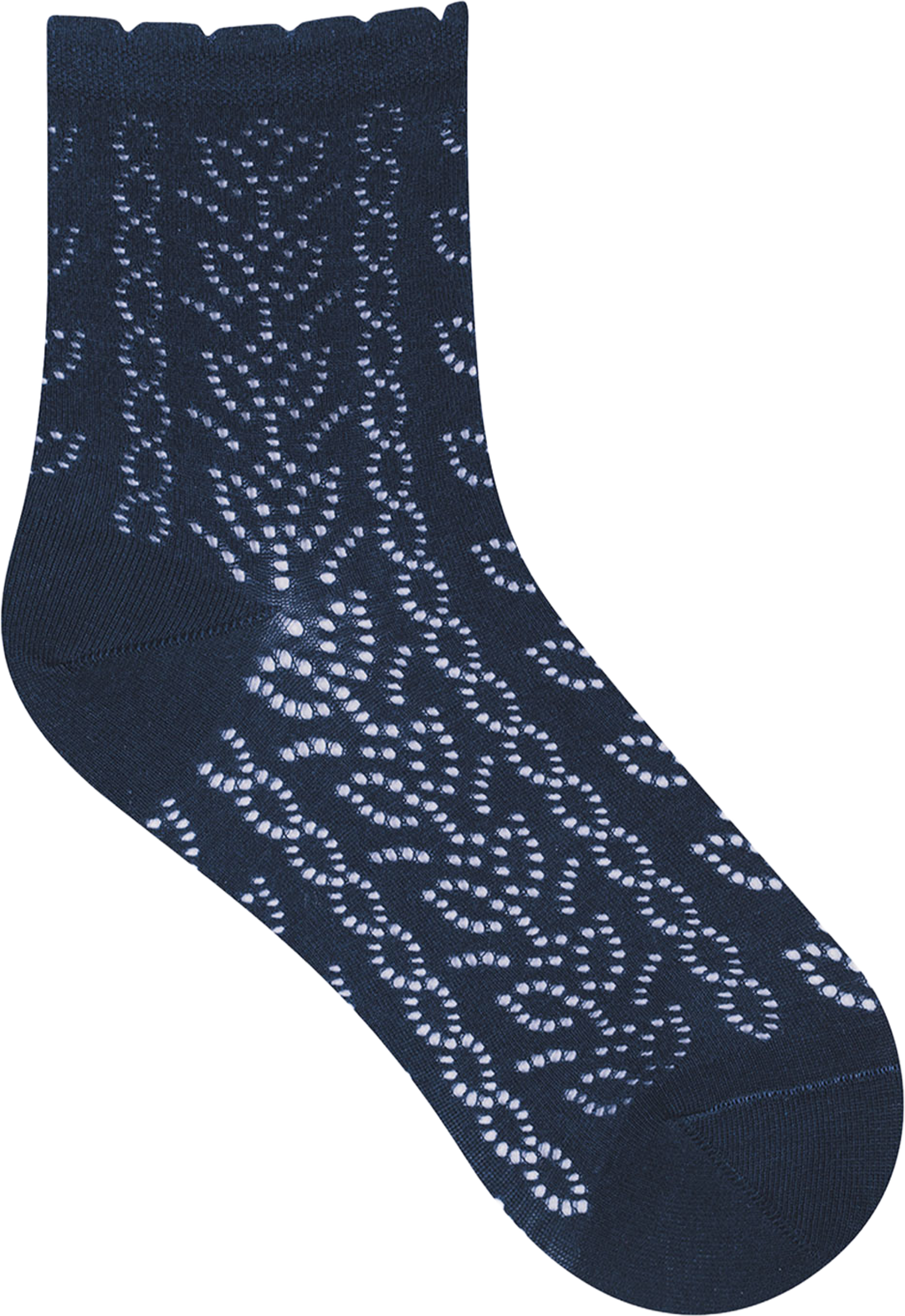 Socka i spets, från BleuForêt, i färgen Marine. Klicka för att öppna bilden i stort format