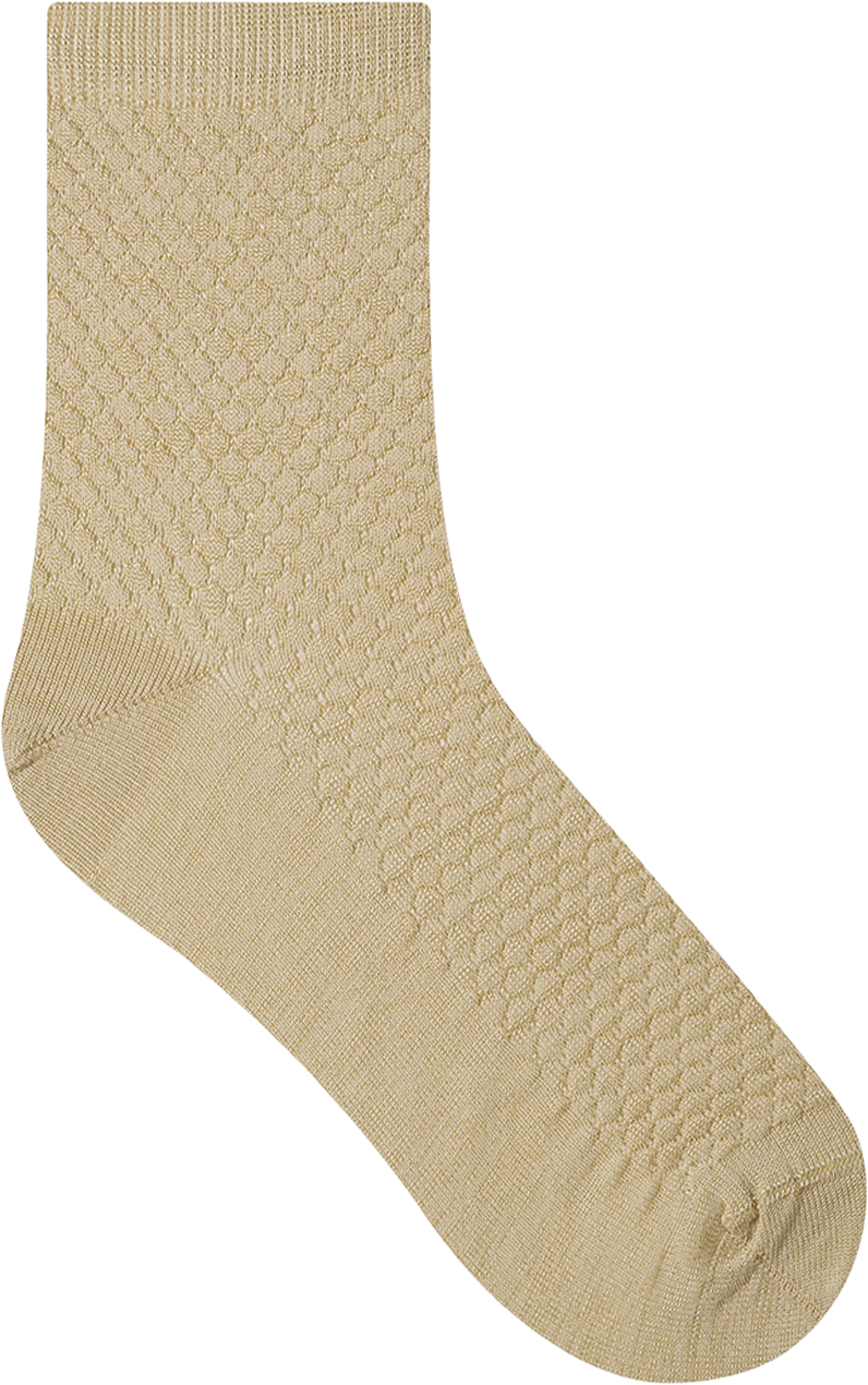 Socka med pärlemoskimmer, från BleuForêt, i färgen Champagne. Klicka för att öppna bilden i stort format