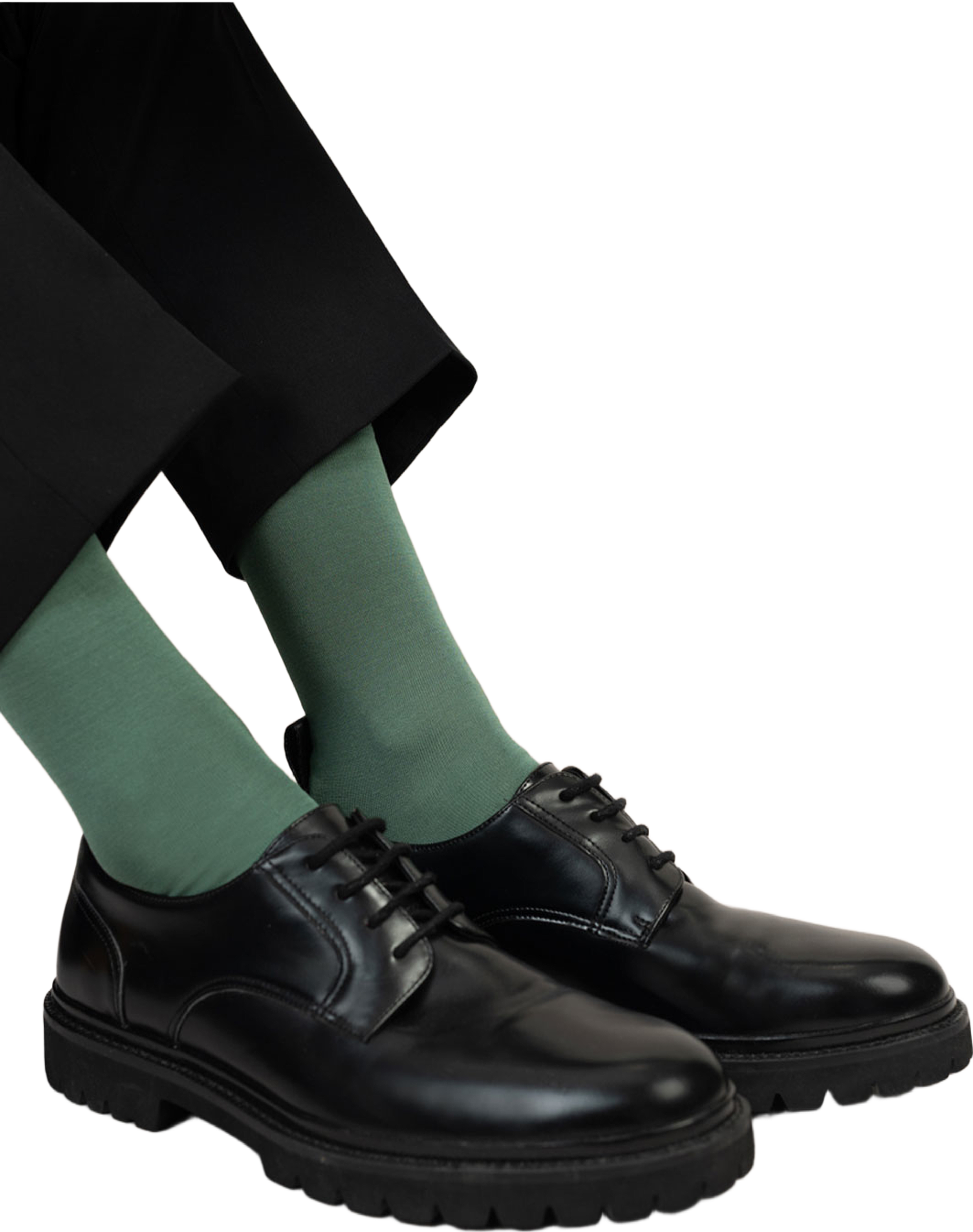 Socka, 100% merceriserad bomull, från BleuForêt, i färgen Epicéa. Klicka för att öppna bilden i stort format