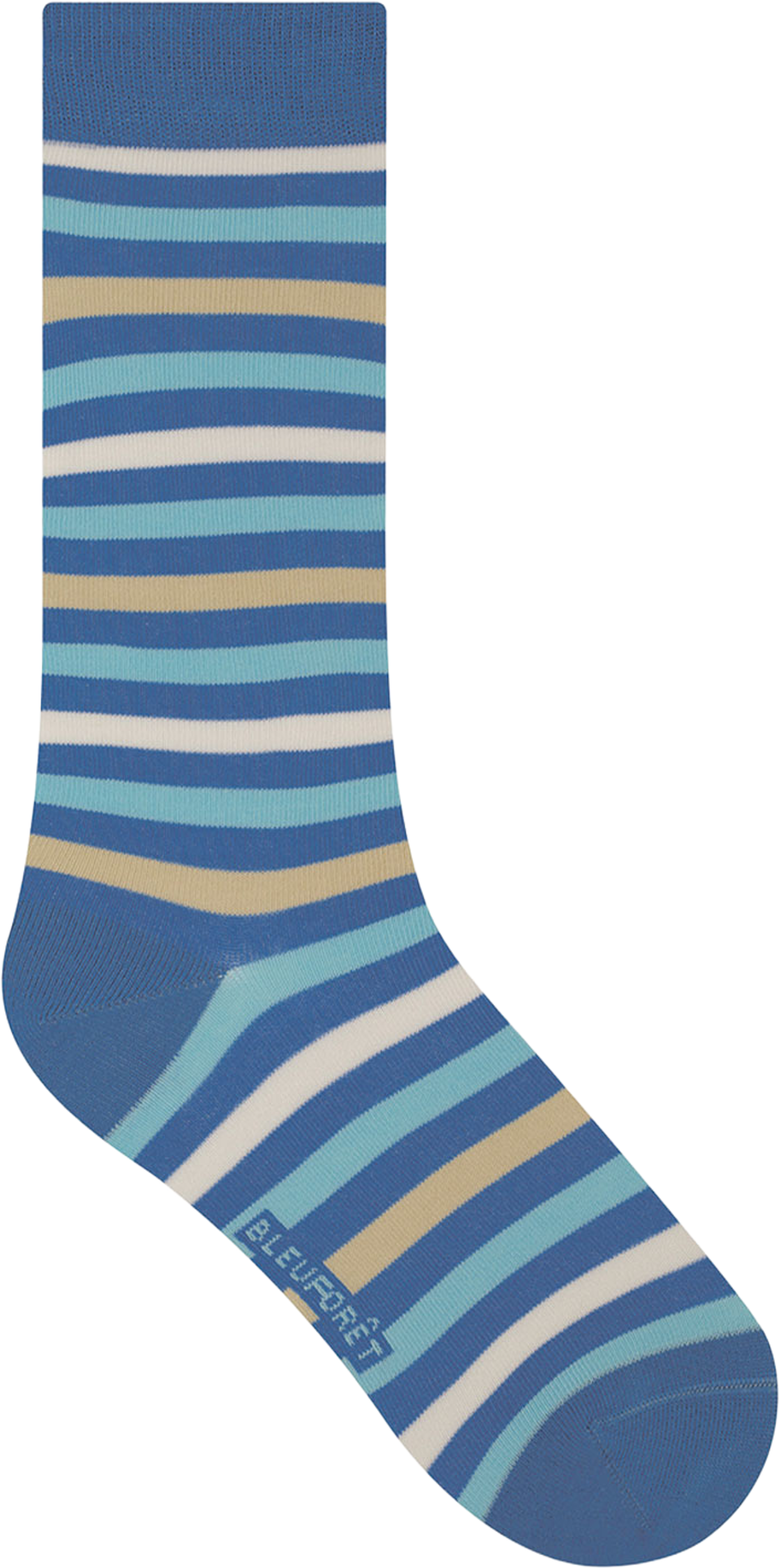 Socka, ränder, från BleuForêt, i färgen Bleu/Turquoise. Klicka för att öppna bilden i stort format
