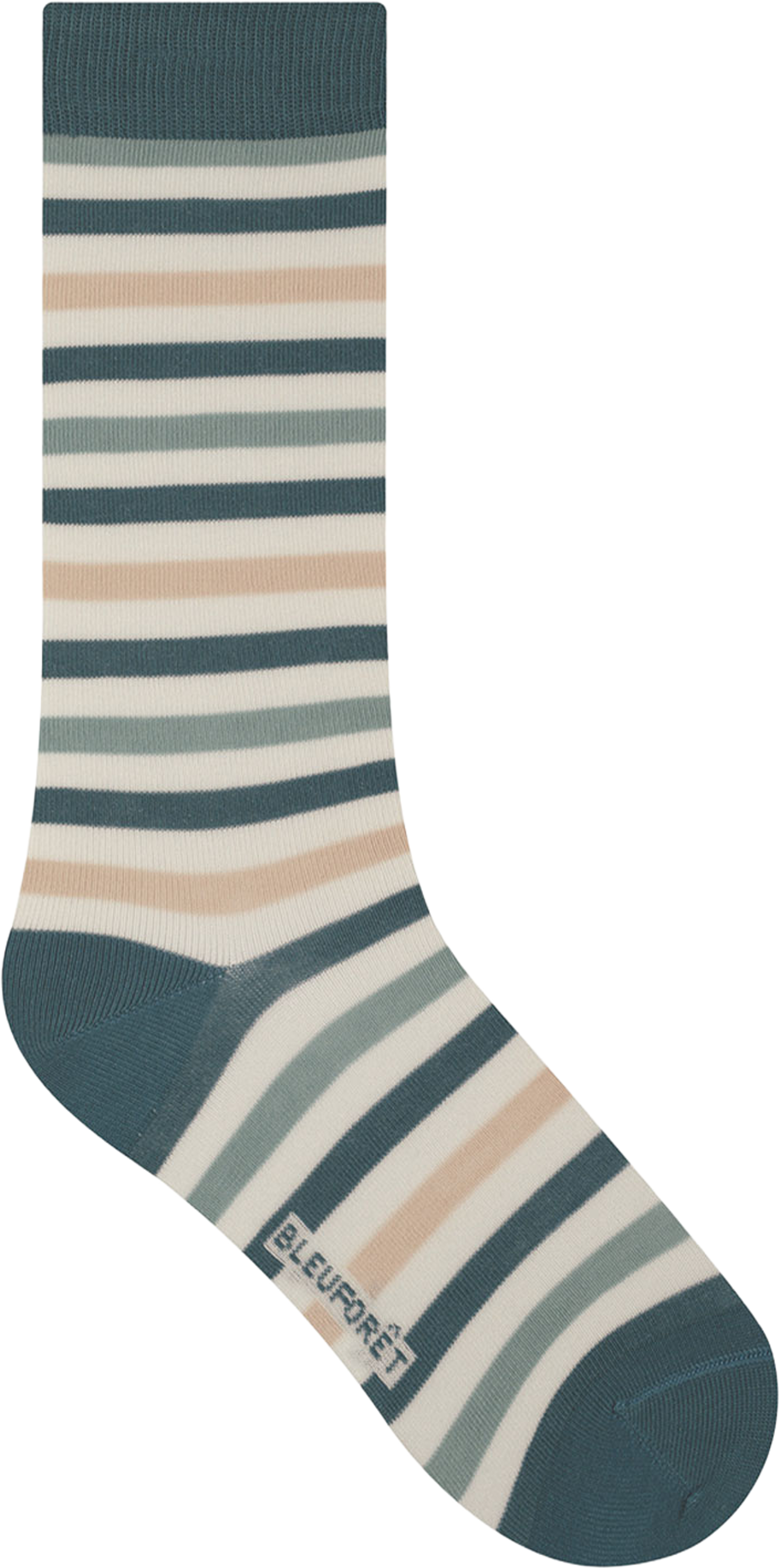 Socka, ränder, från BleuForêt, i färgen Vert De Gris/Beige. Klicka för att öppna bilden i stort format