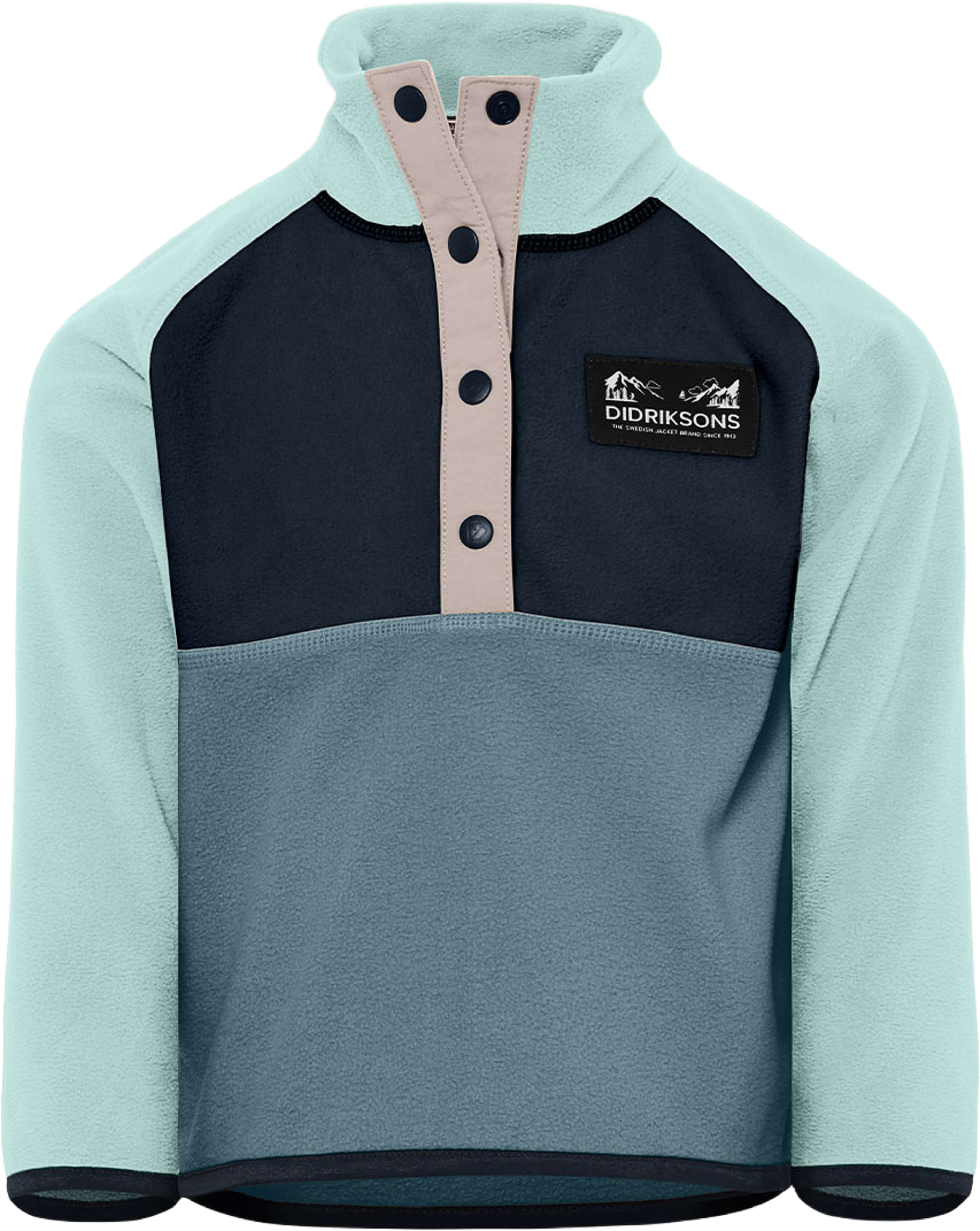 Monte Half button, från Didriksons, i färgen Factory Blue. Klicka för att öppna bilden i stort format