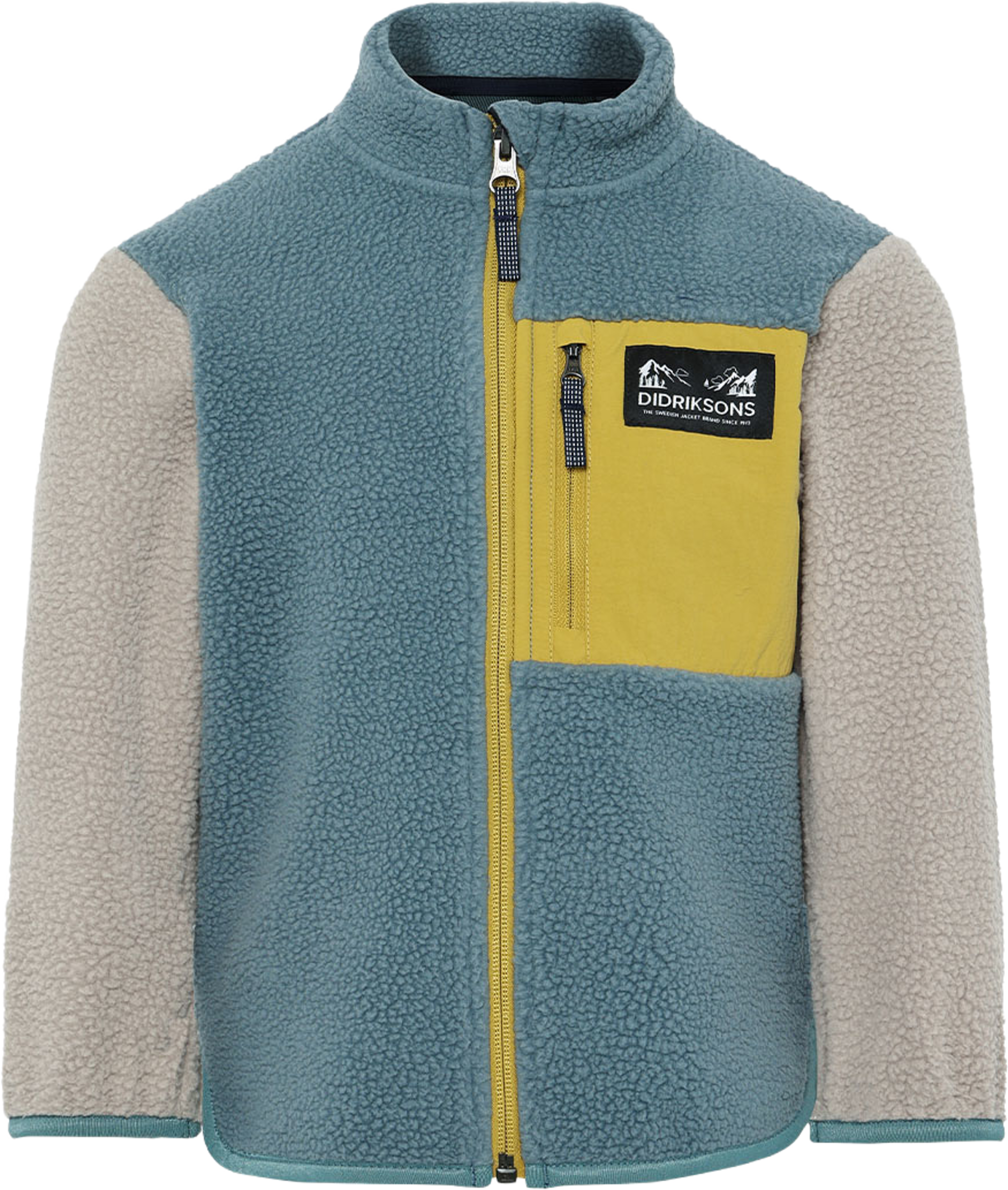 Anten Kids Full-Zip, från Didriksons, i färgen Factory Blue. Klicka för att öppna bilden i stort format