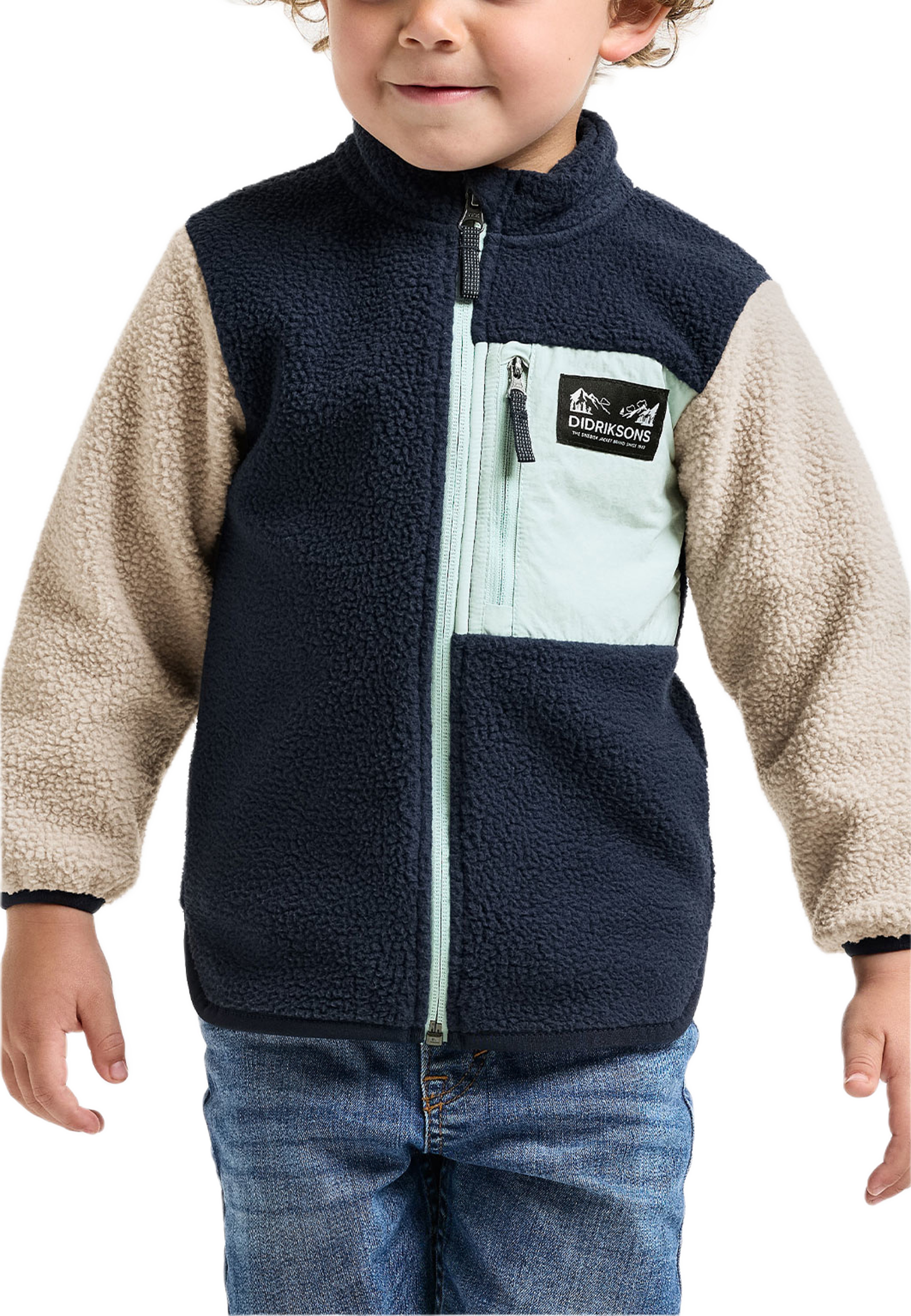 Anten Kids Full-Zip, från Didriksons, i färgen Ocean Mint. Klicka för att öppna bilden i stort format