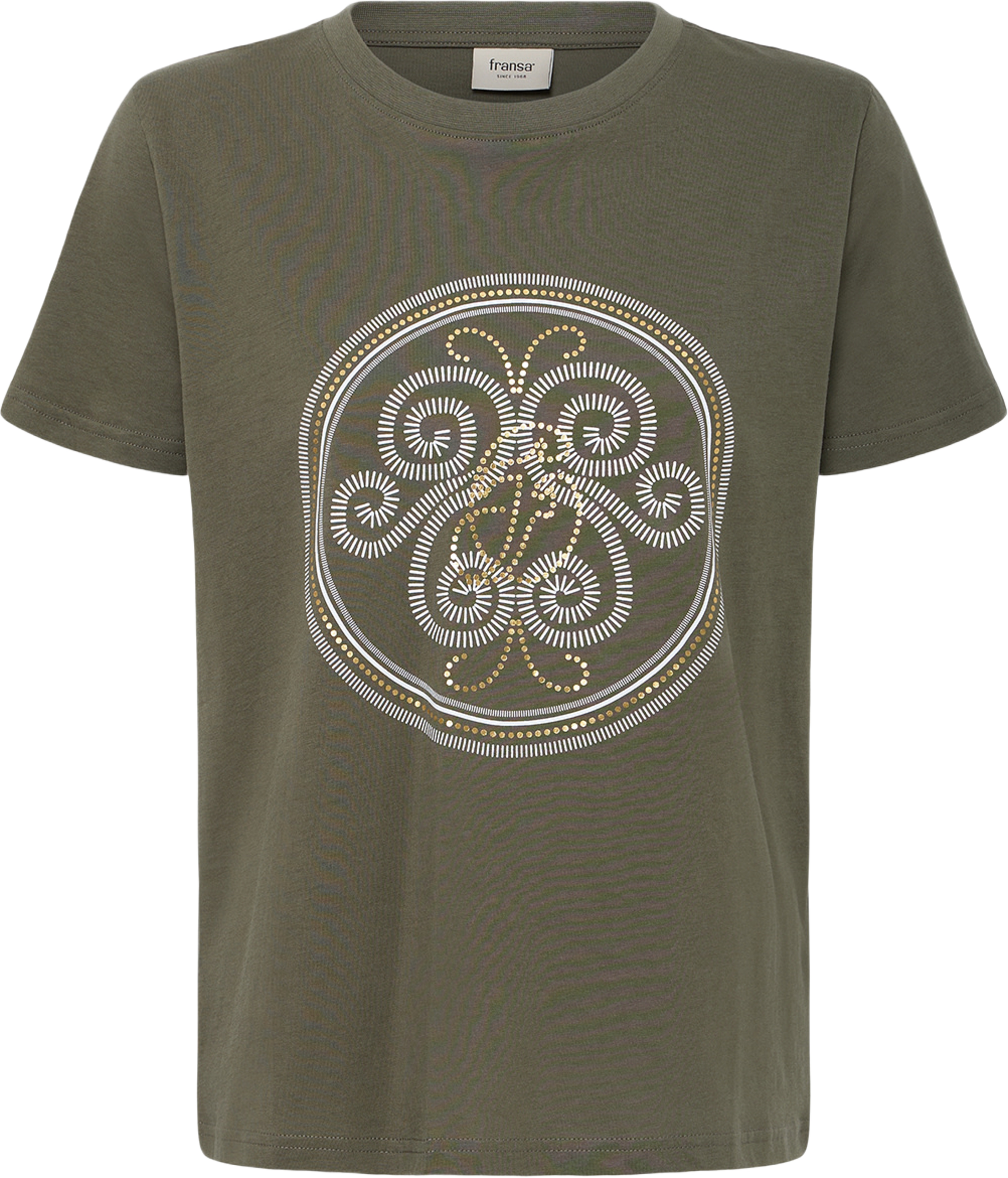FRZARY TEE 1 T-shirt, från Fransa, i färgen Grape Leaf W. White Gold. Klicka för att öppna bilden i stort format