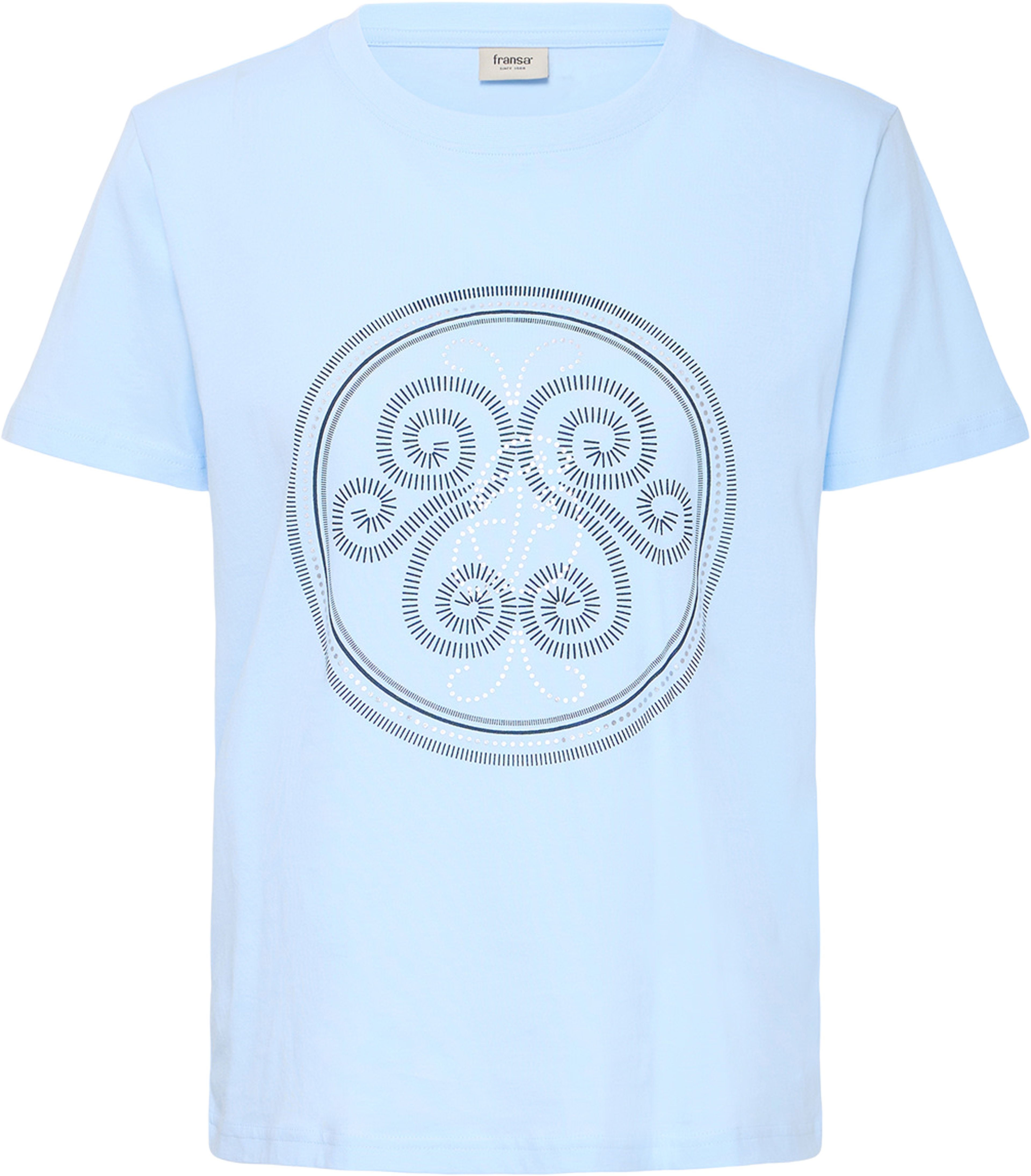 FRZARY TEE 1 T-shirt, från Fransa, i färgen Ice Water - Salute Silver Foil. Klicka för att öppna bilden i stort format