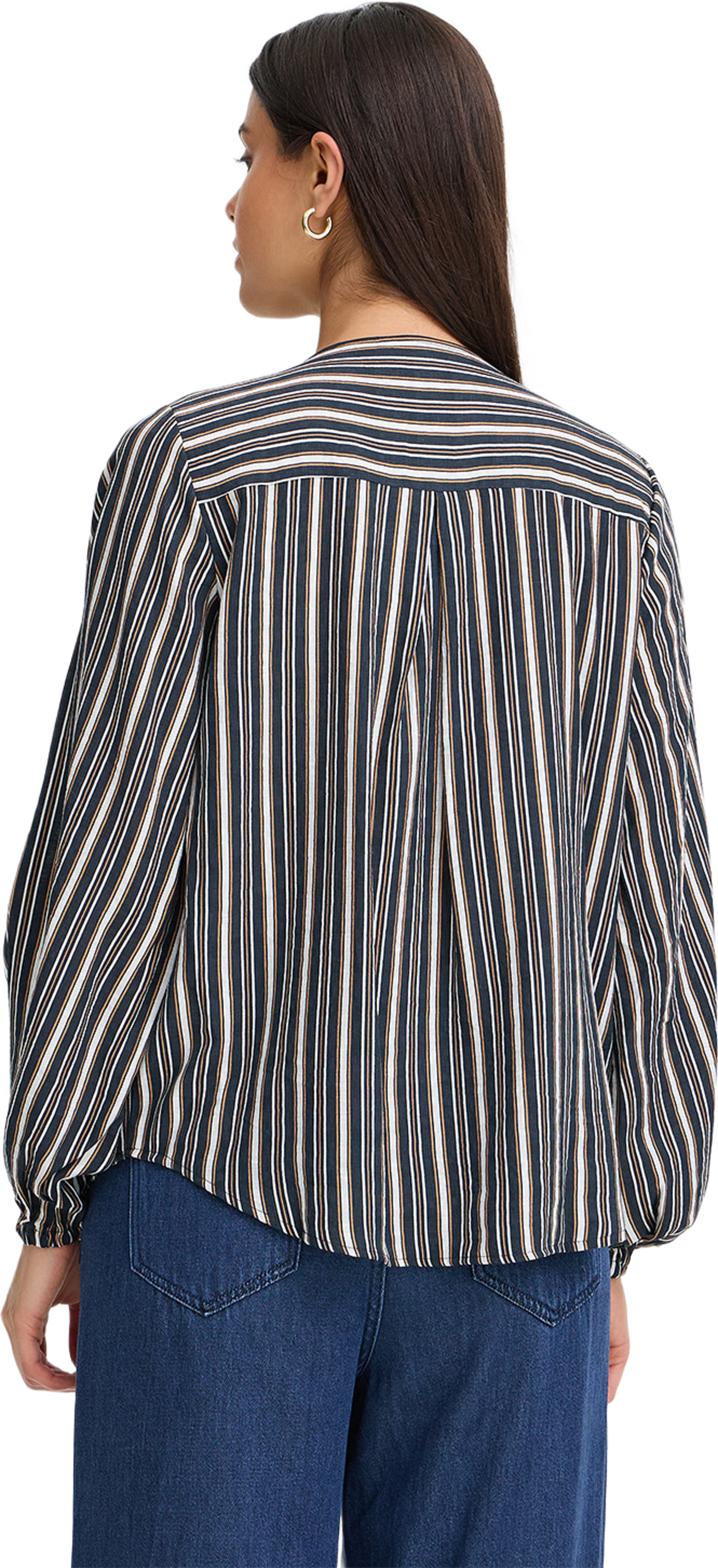 Frariana Blouse, från Fransa, i färgen Salute Tobacco Stripe. Klicka för att öppna bilden i stort format