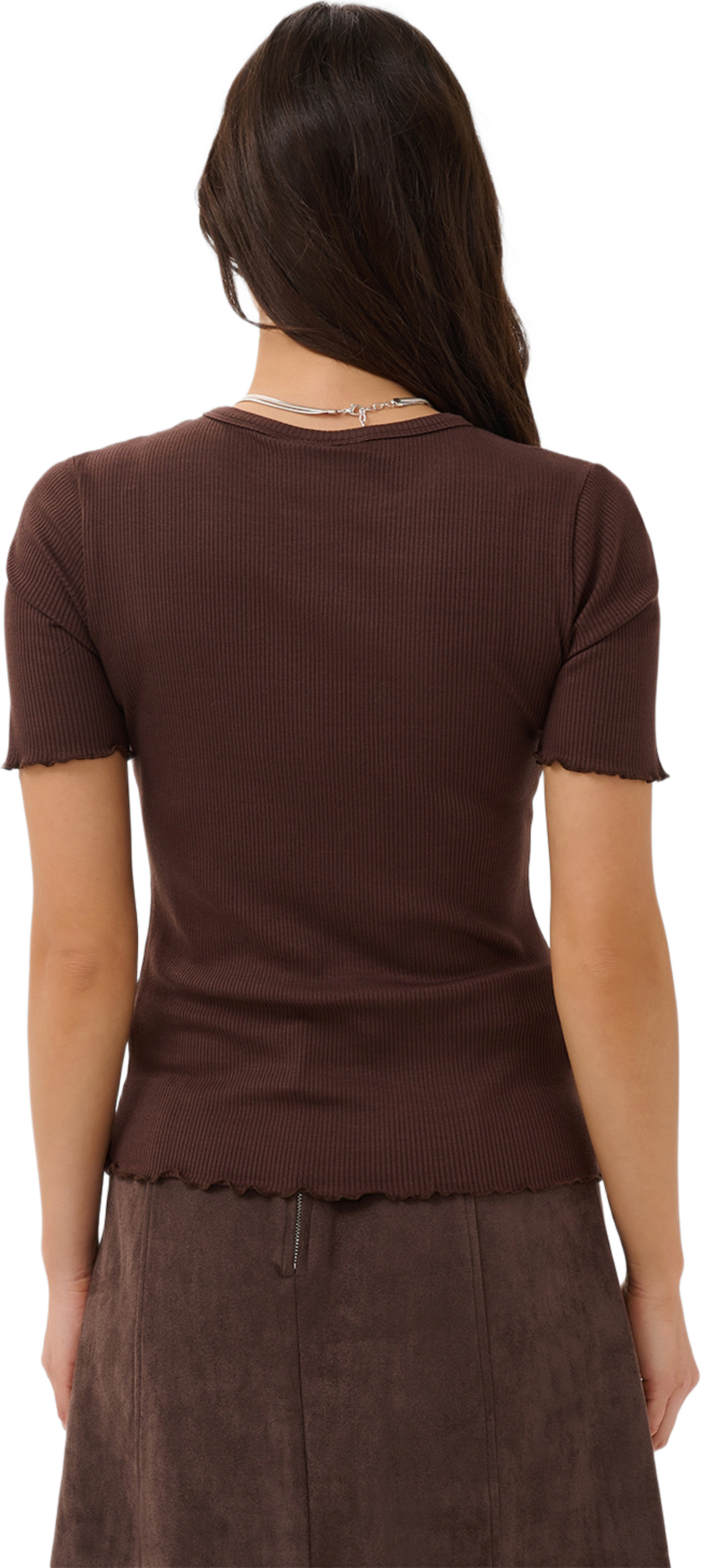 OlaliaSZ SS T-Shirt, från Saint Tropez, i färgen Chocolate Brown. Klicka för att öppna bilden i stort format