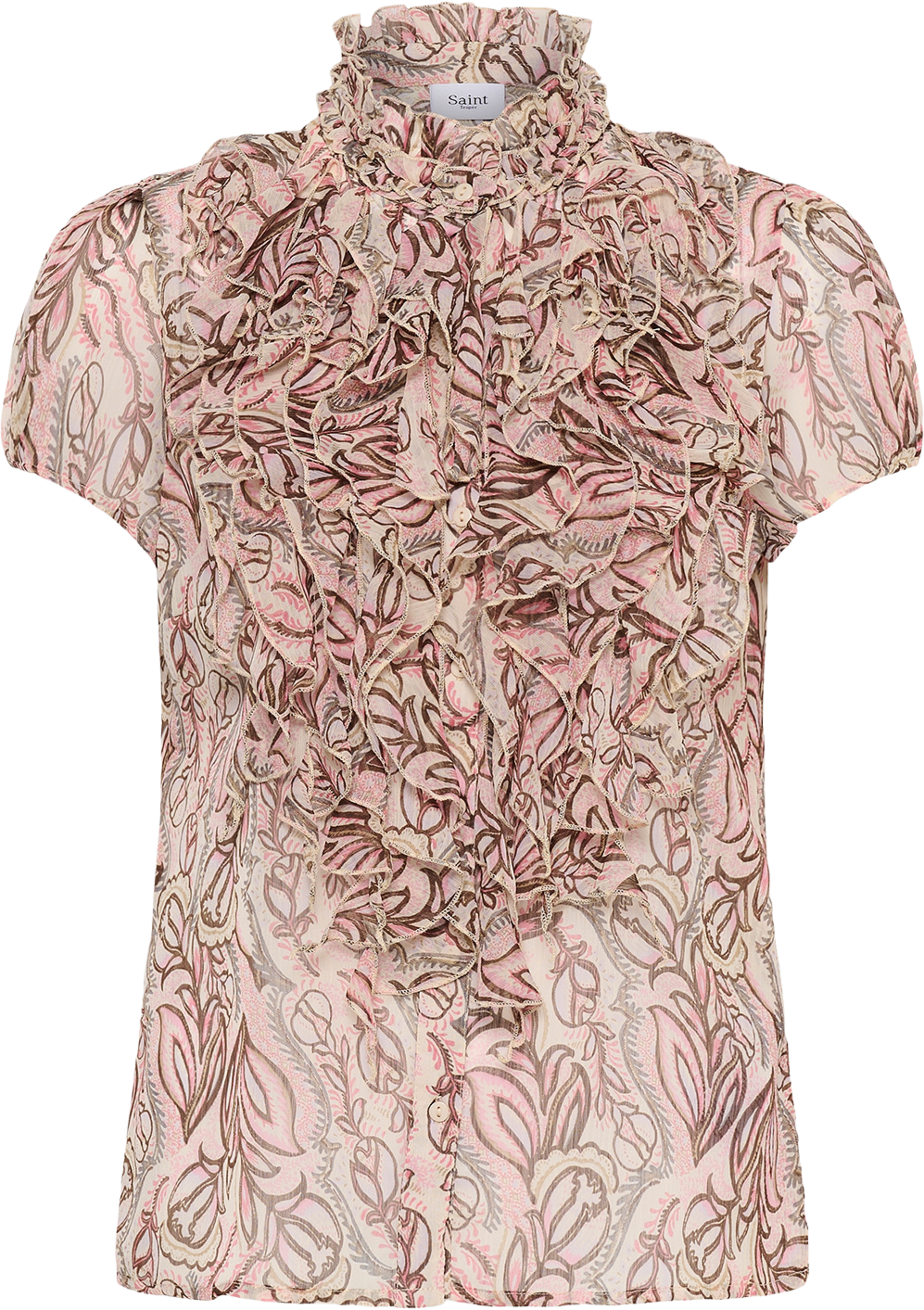 LiljaSZ Crinkle Shirt, från Saint Tropez, i färgen Dusty Pinks Arty Blooms. Klicka för att öppna bilden i stort format