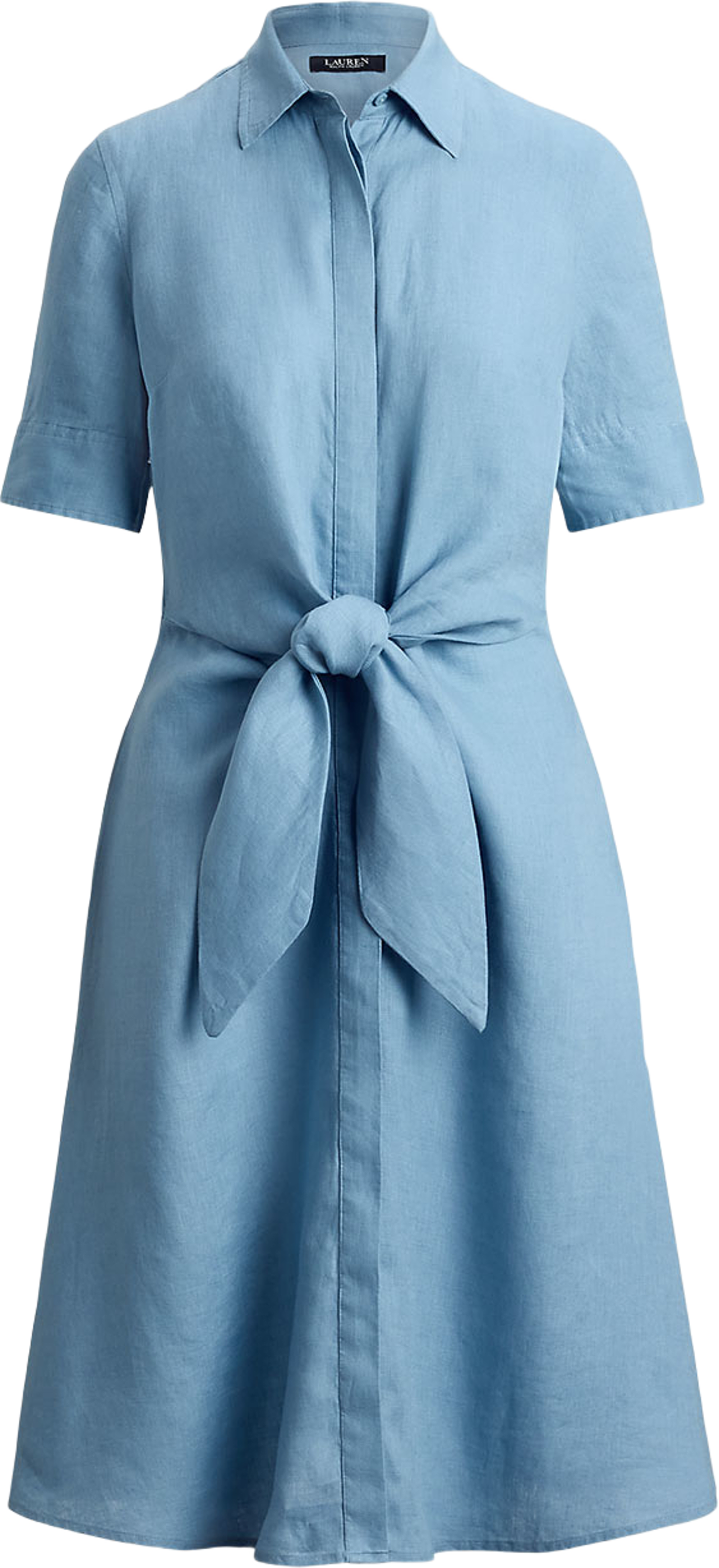 Tie-Front Linen Shirtdress, från Lauren Ralph Lauren, i färgen Blue Note. Klicka för att öppna bilden i stort format