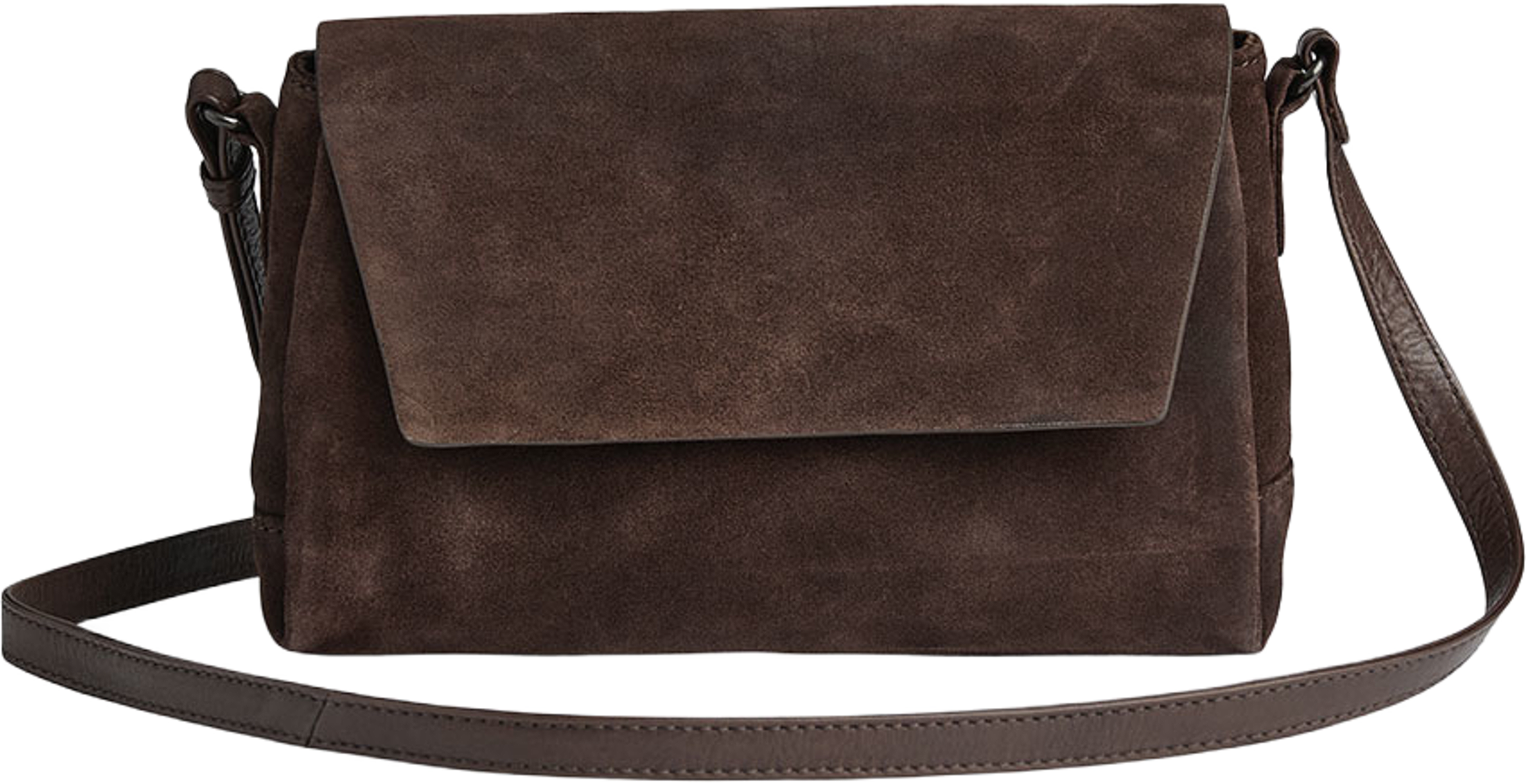 Jules Crossbody Bag Suede, från Markberg, i färgen Dark Brown. Klicka för att öppna bilden i stort format