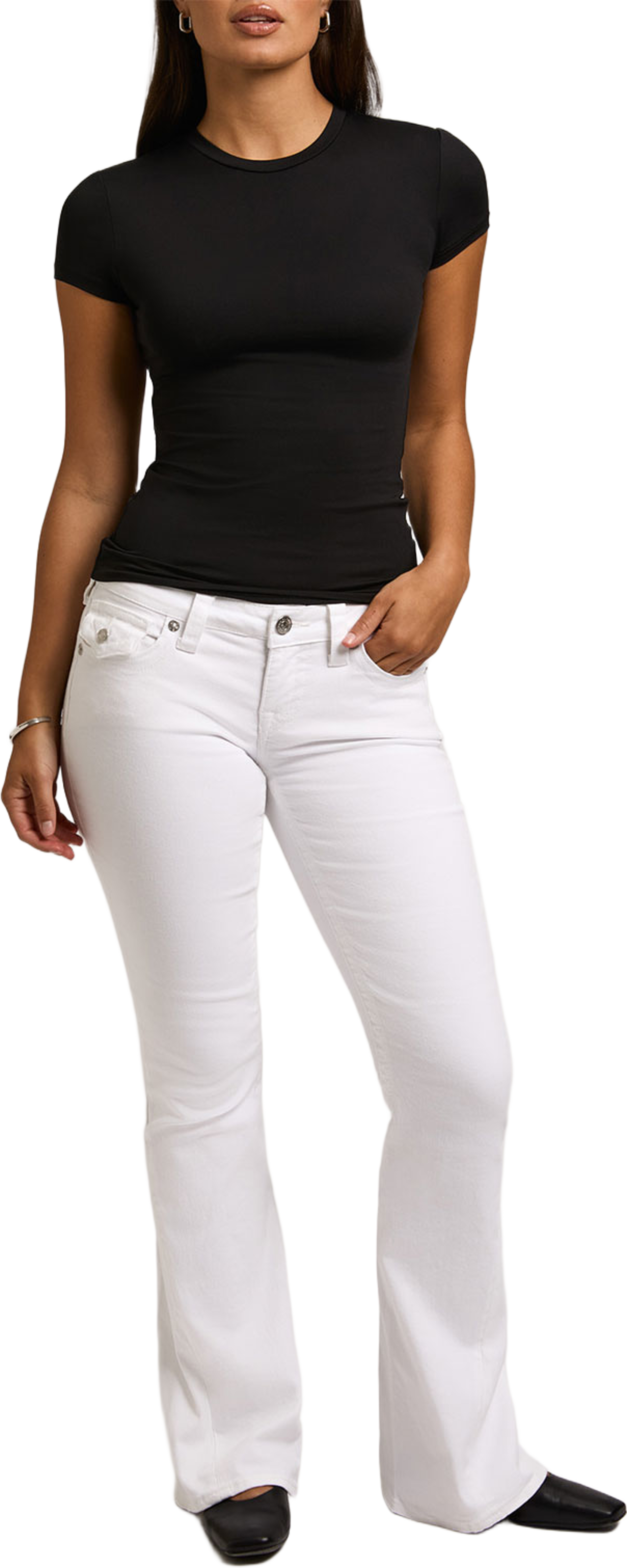 JOEY LR FLARE FLAP_, från True Religion, i färgen Brilliant White. Klicka för att öppna bilden i stort format